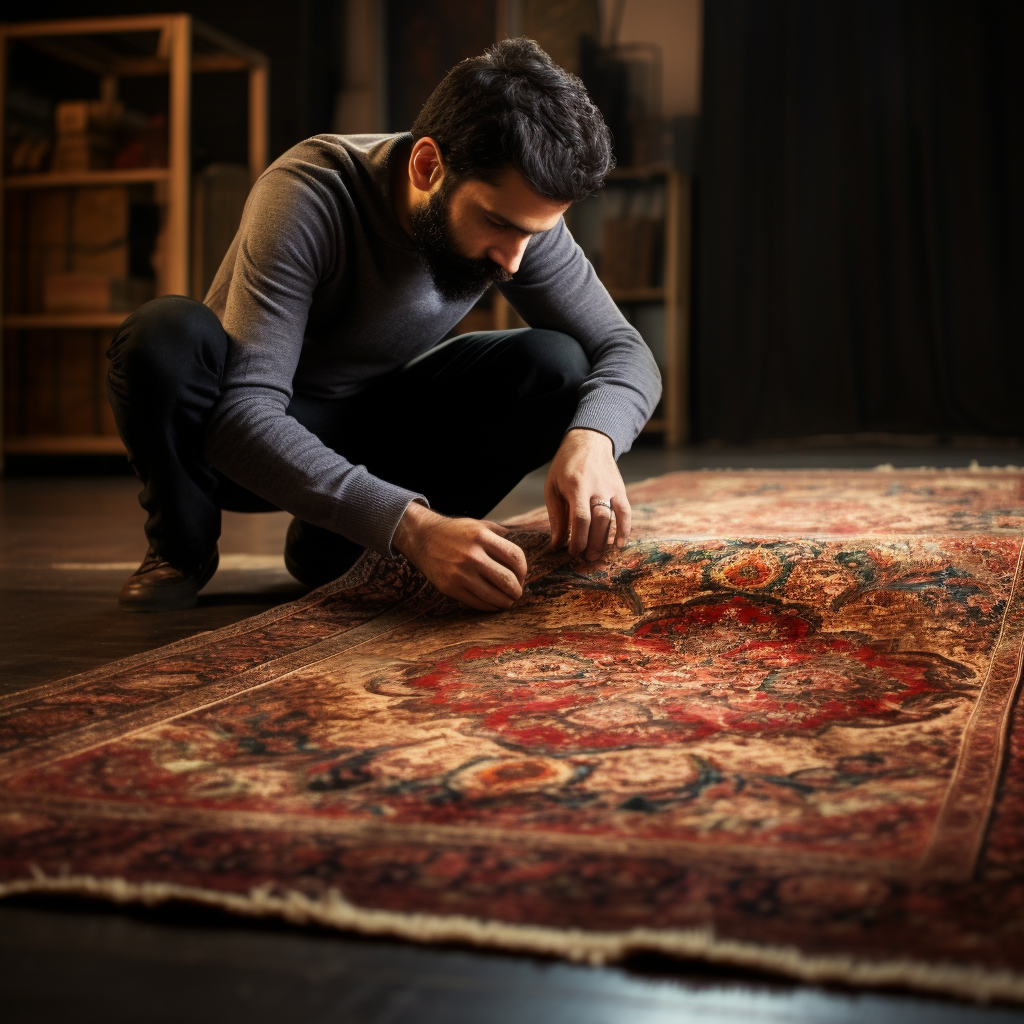 how to flatten a rolled rug
