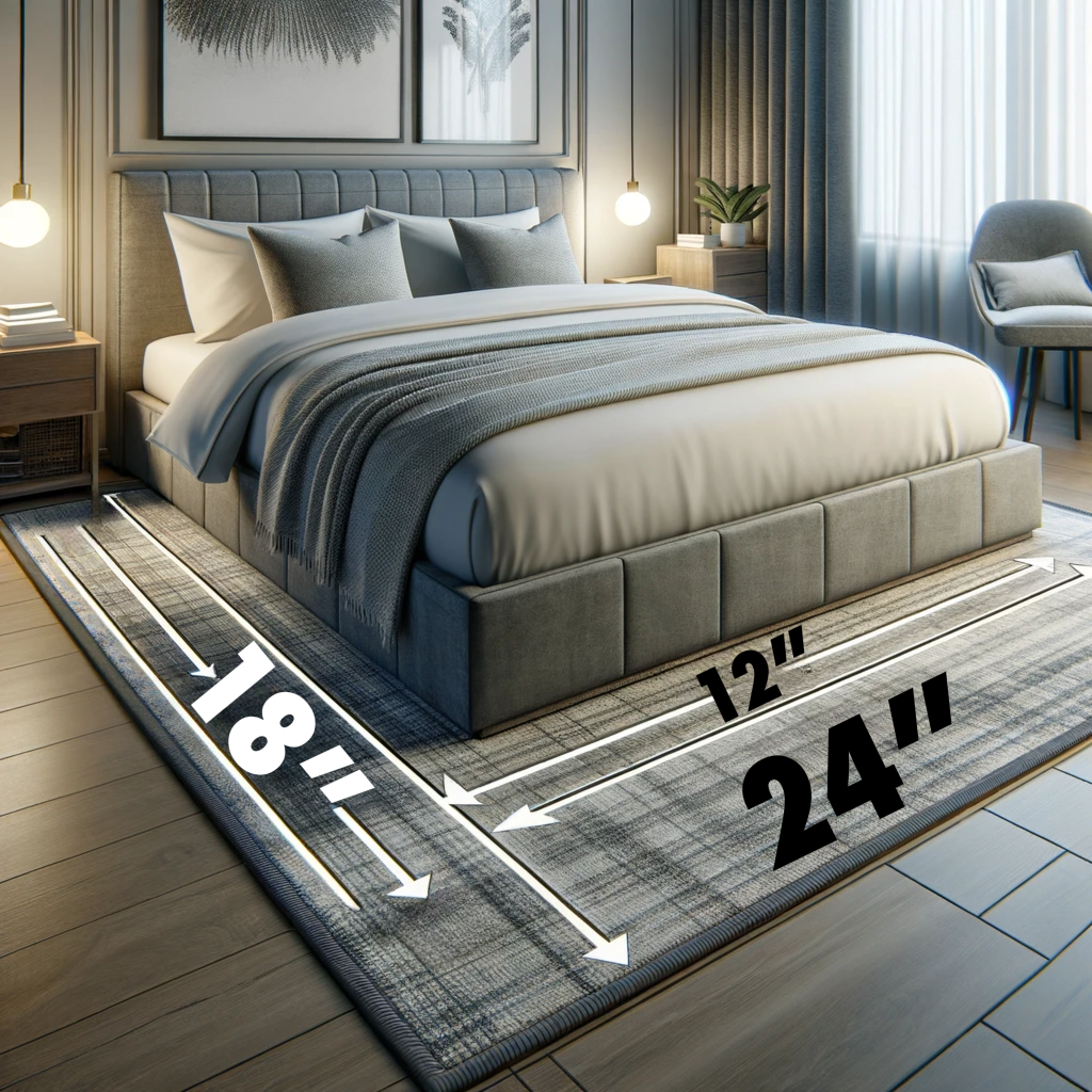 how to position area rug in a bedroom