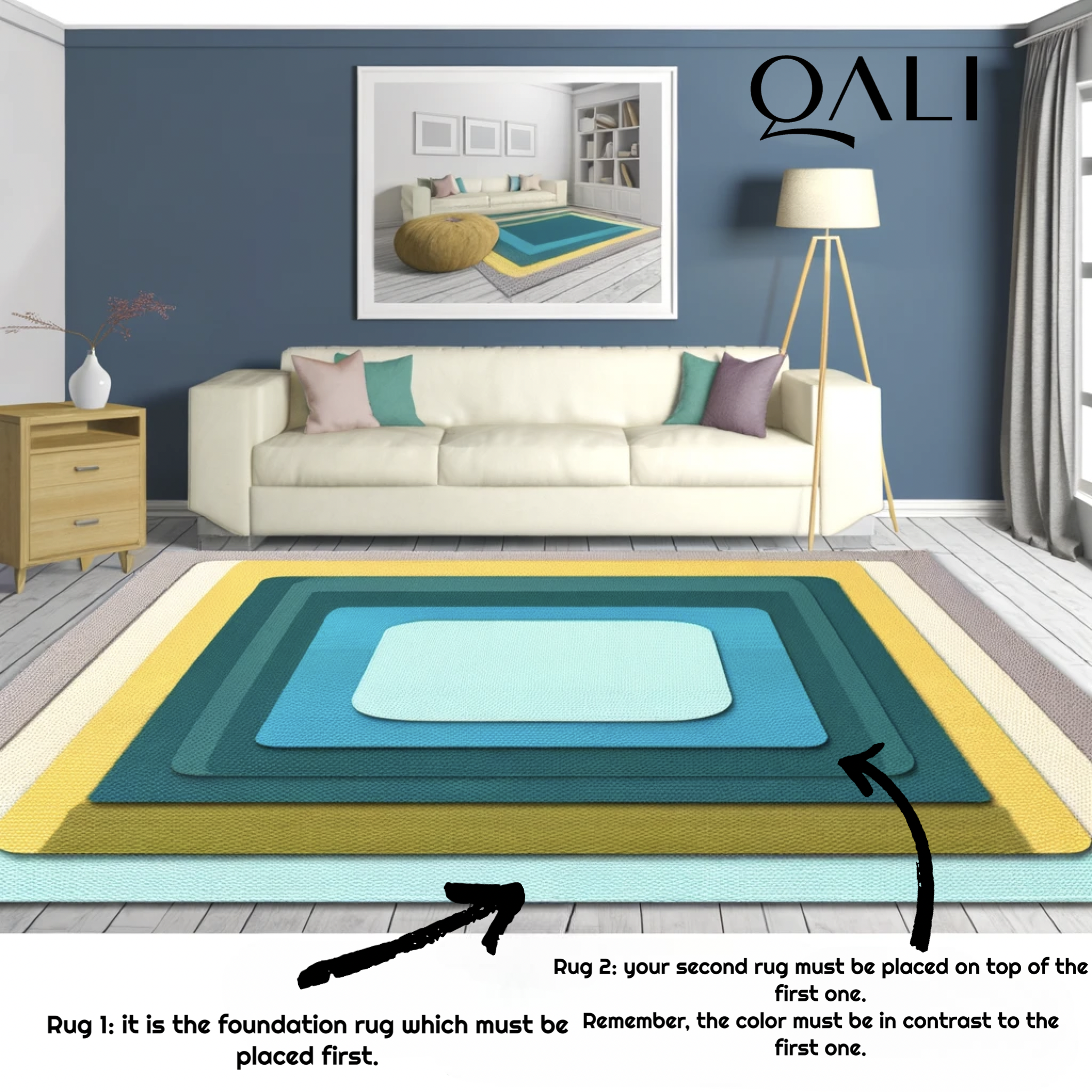 How to Place Rug in Living Room? - Qali