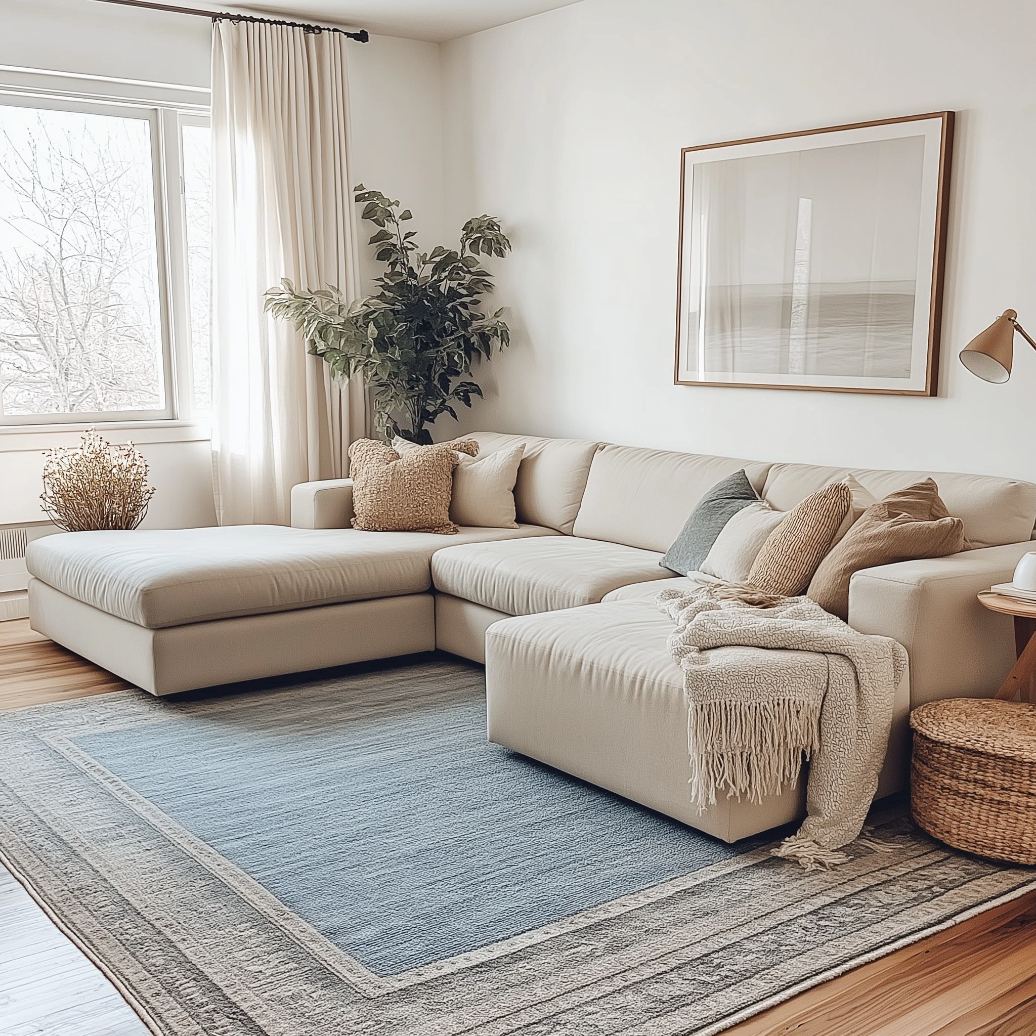 what color rug goes with beige couch