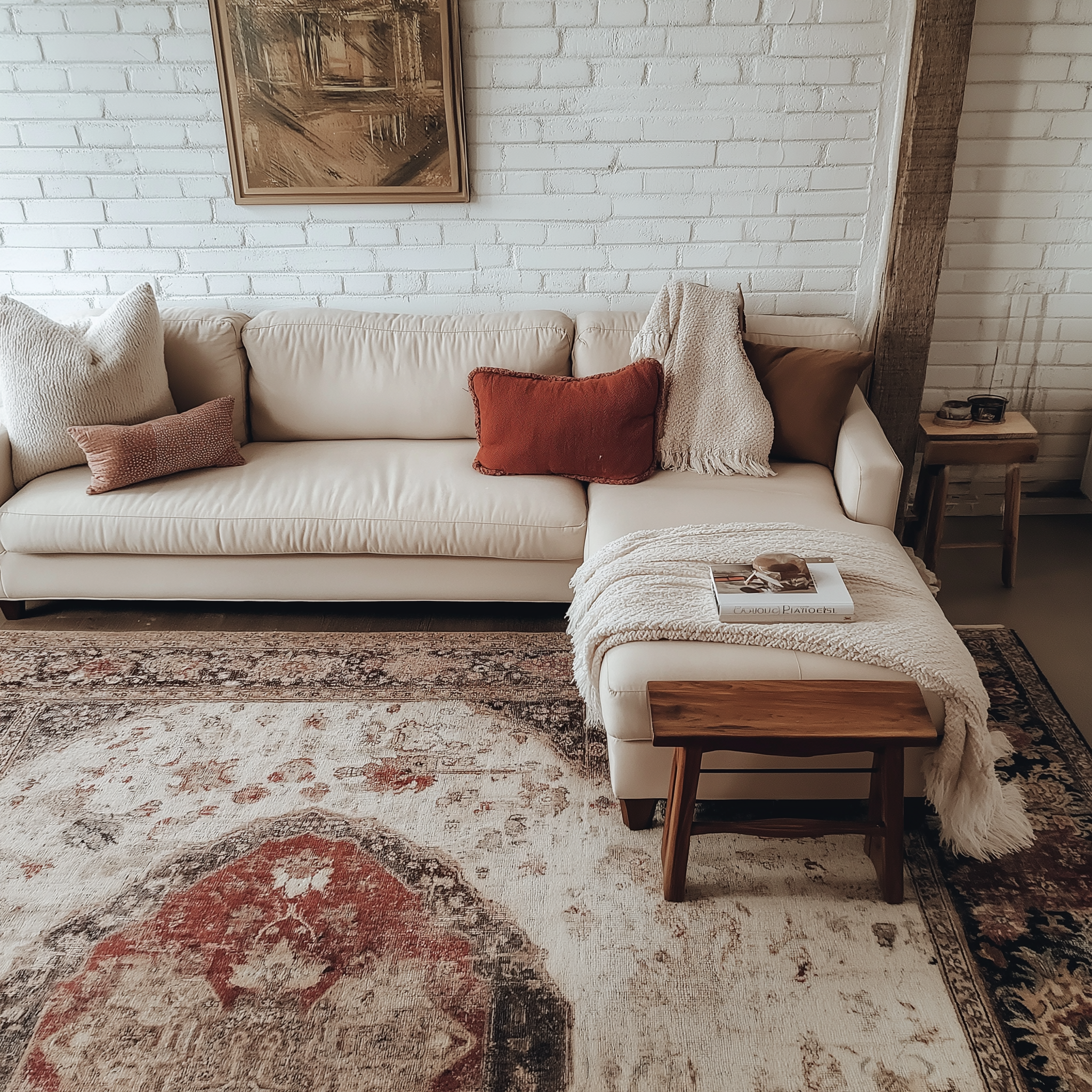 what color rug goes with beige couch