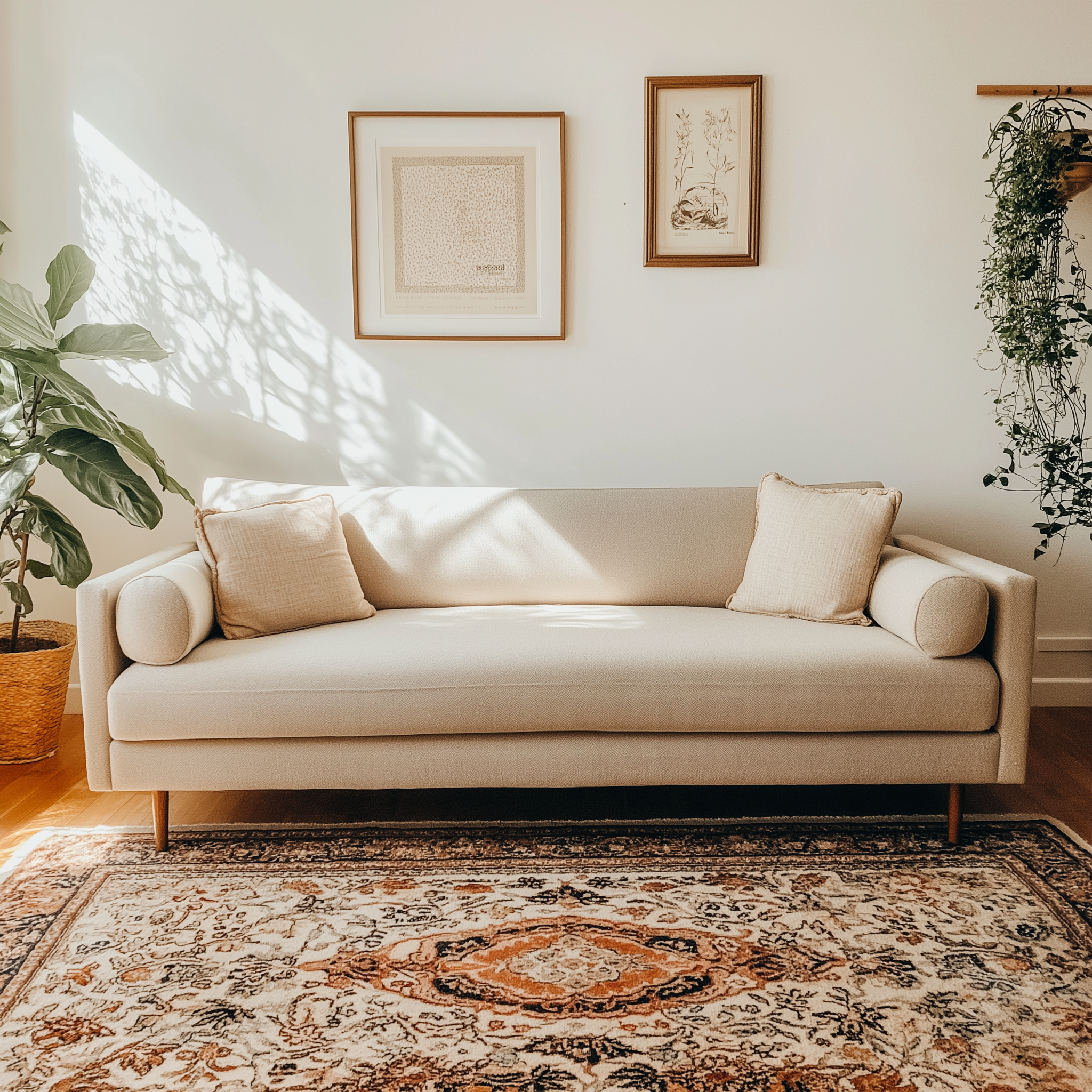 what color rug goes with beige couch