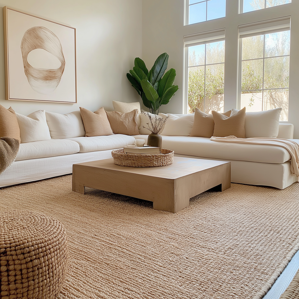 what color rug goes with beige couch