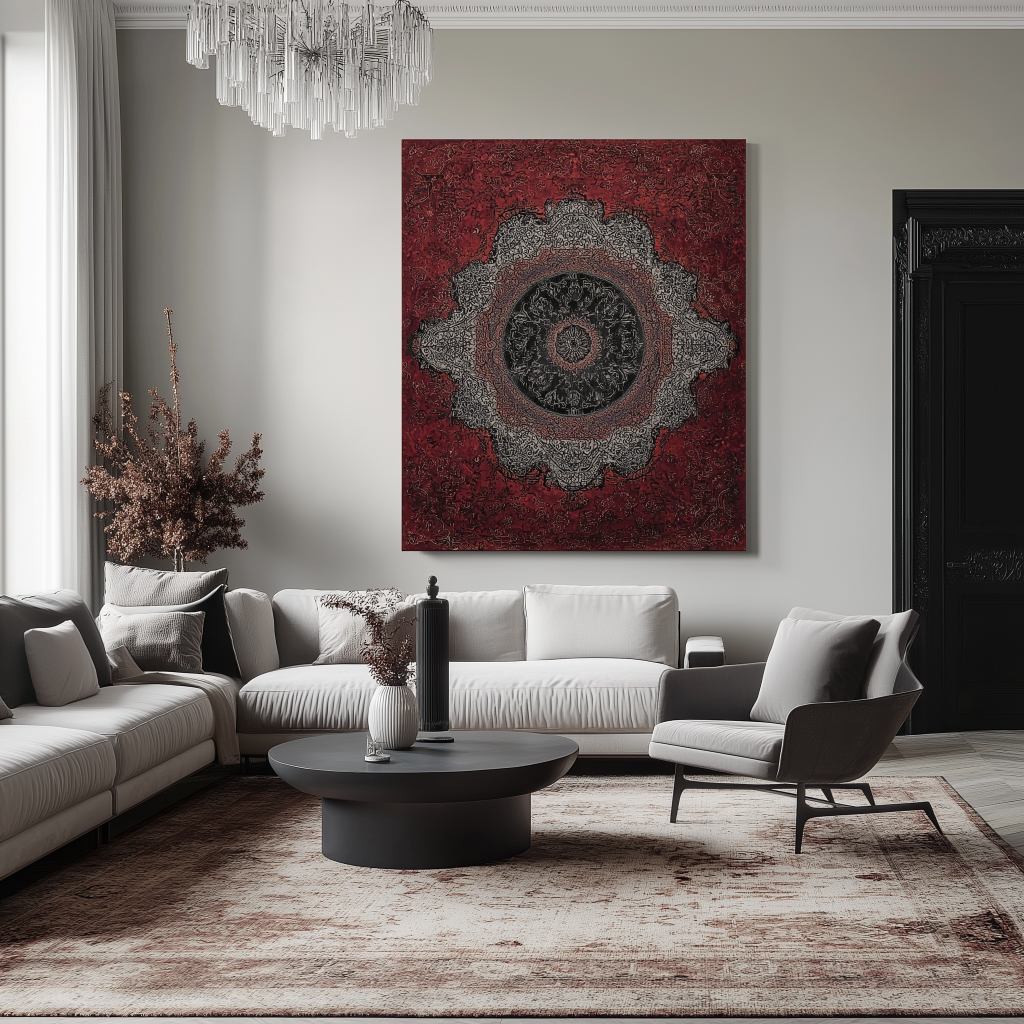 textile art in living room