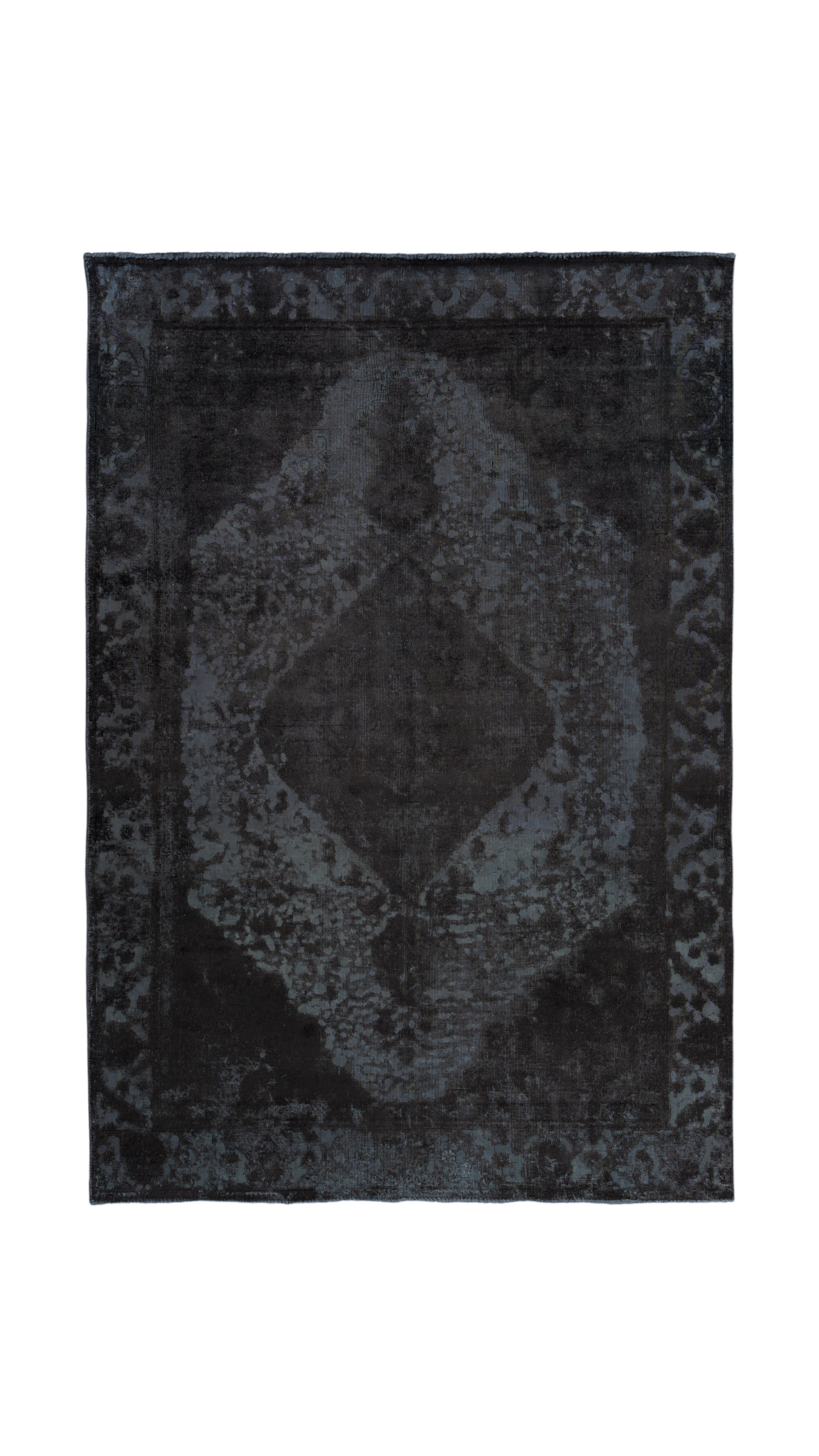Colorful Vintage Tabriz Rectangle Black Rug 6×9 Wool-Cotton