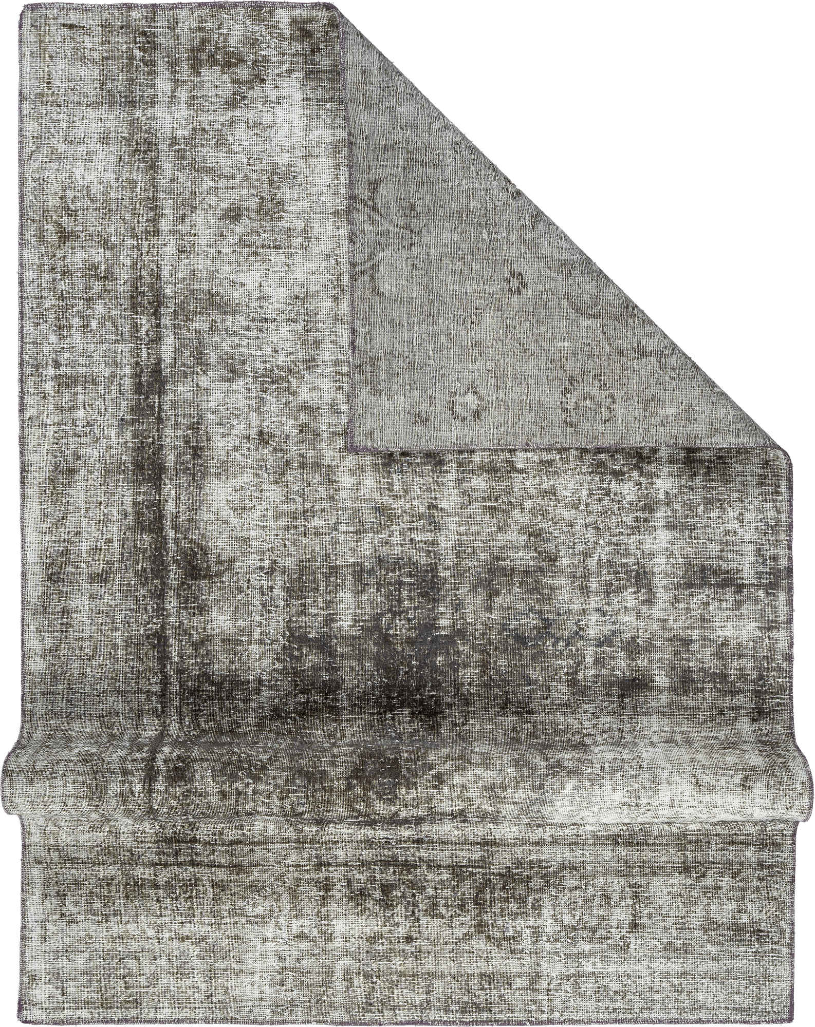 Colorful Vintage Tabriz Rectangle Black White Rug 6x9 Wool-Cotton
