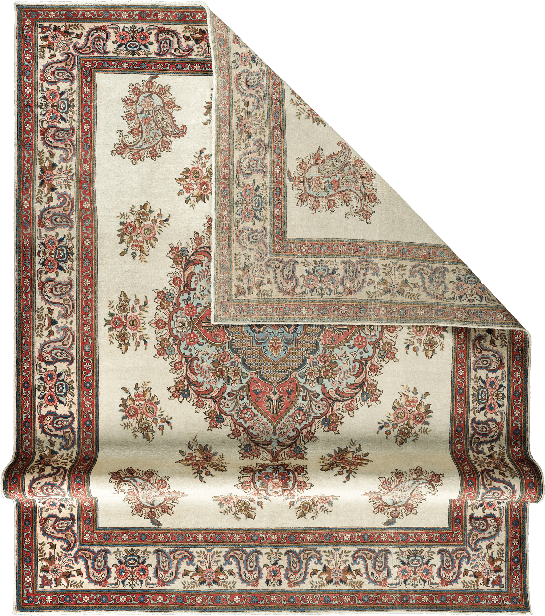 Patina Tabriz Rectangle White Rug 10x12 Wool-Cotton