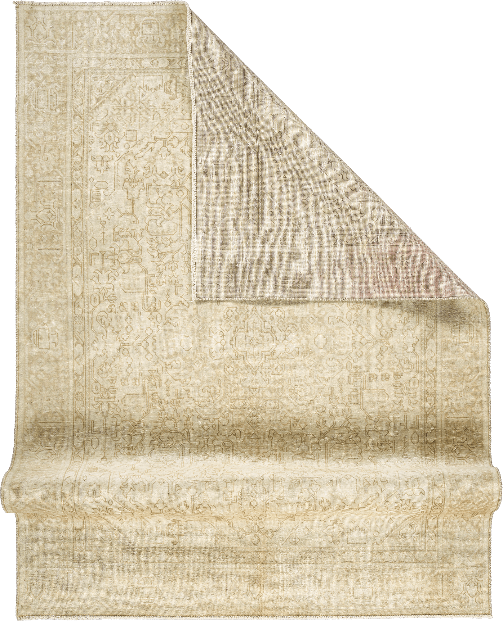 Modern Heriz Rectangle Beige Rug 6x9 Wool-Cotton