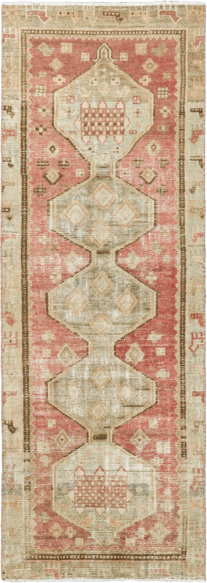 Modern Sonqor Runner Pink Rug 3x8 Wool-Cotton