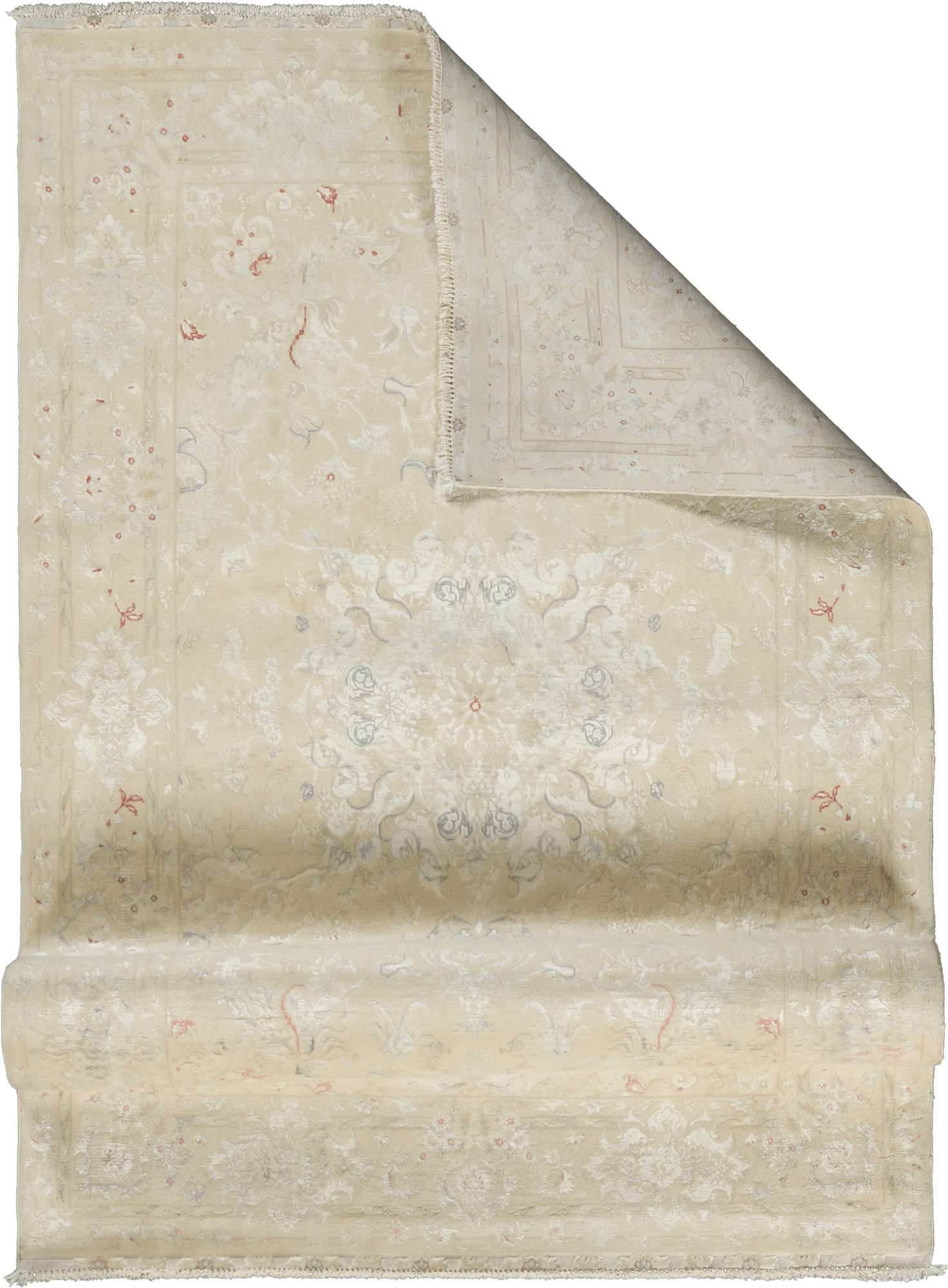 Patina Tabriz Rectangle Beige Rug 3x5 Wool-Silk