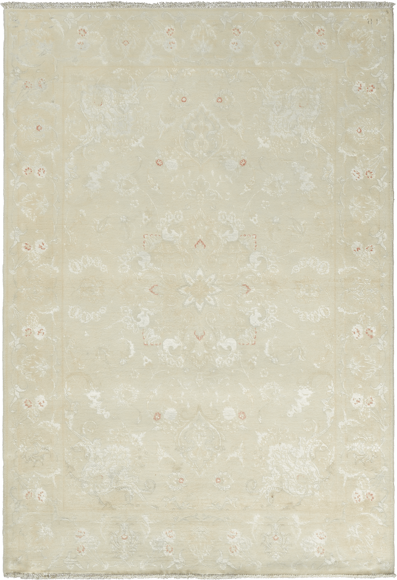 Patina Tabriz Rectangle Beige Rug 3x5 Wool-Silk