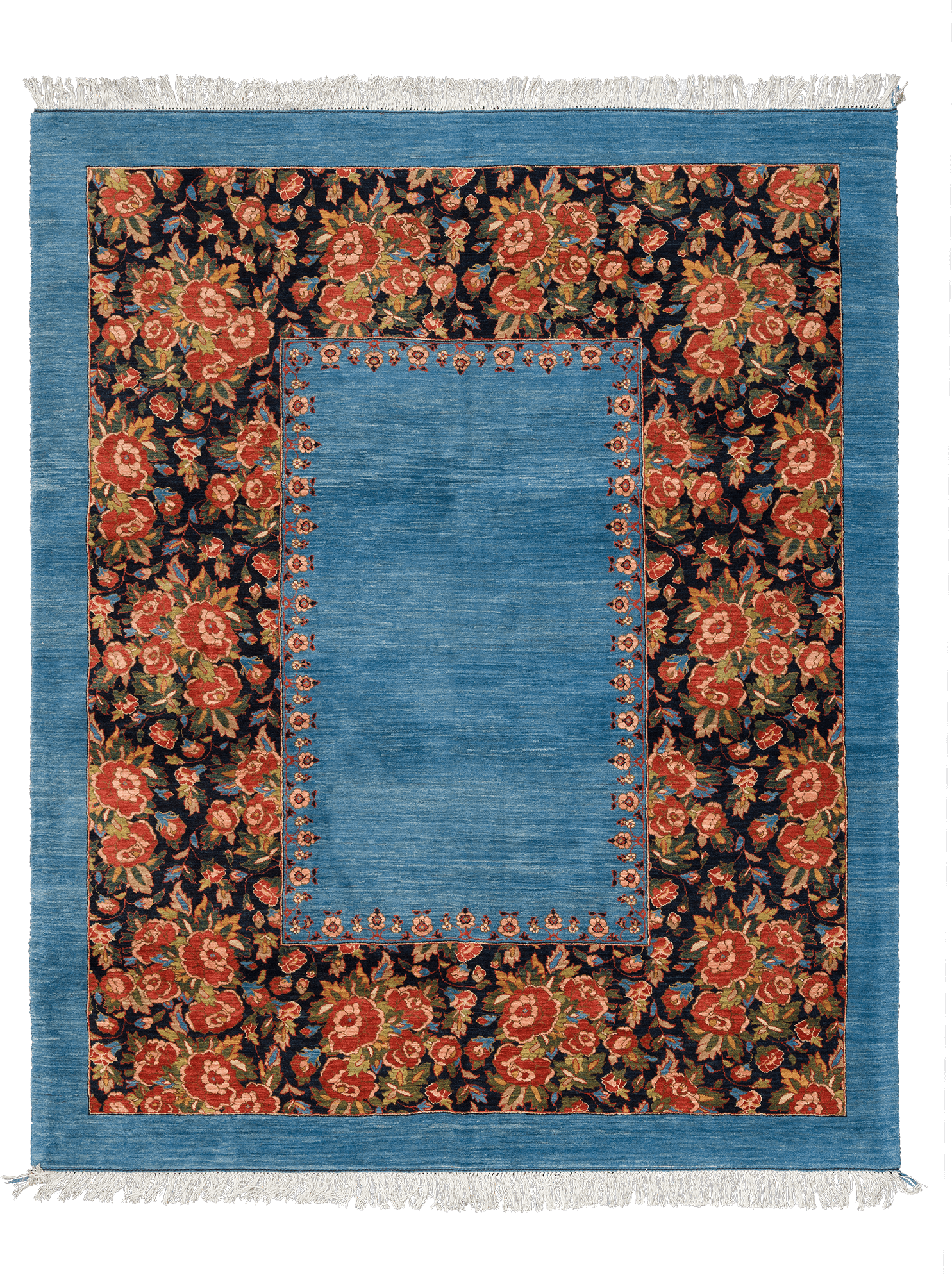 Heritage Bidjar Rectangle Blue Rug 7x8 Wool-Cotton