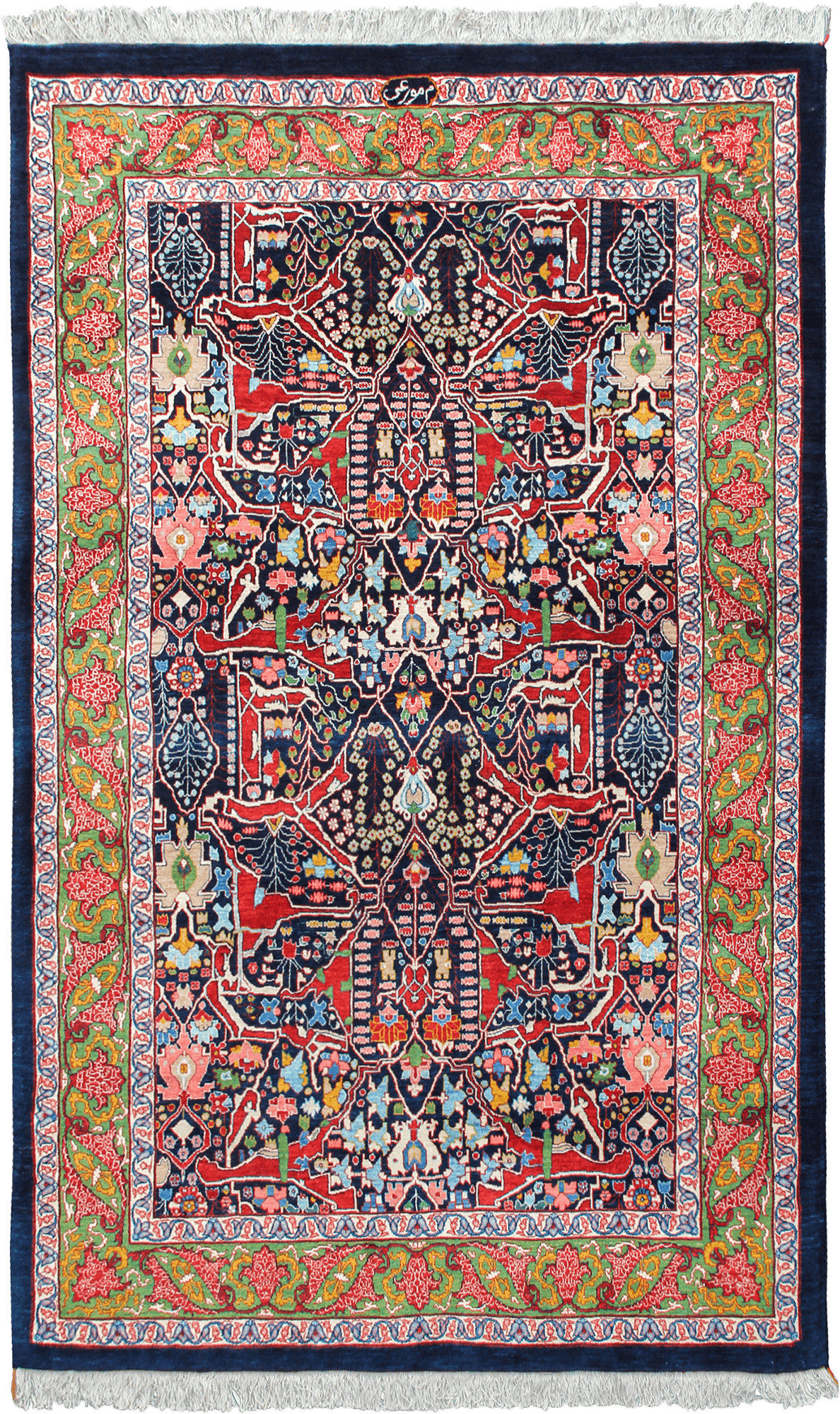 Heritage Bidjar Rectangle Blue Rug 7x11 Wool-Cotton