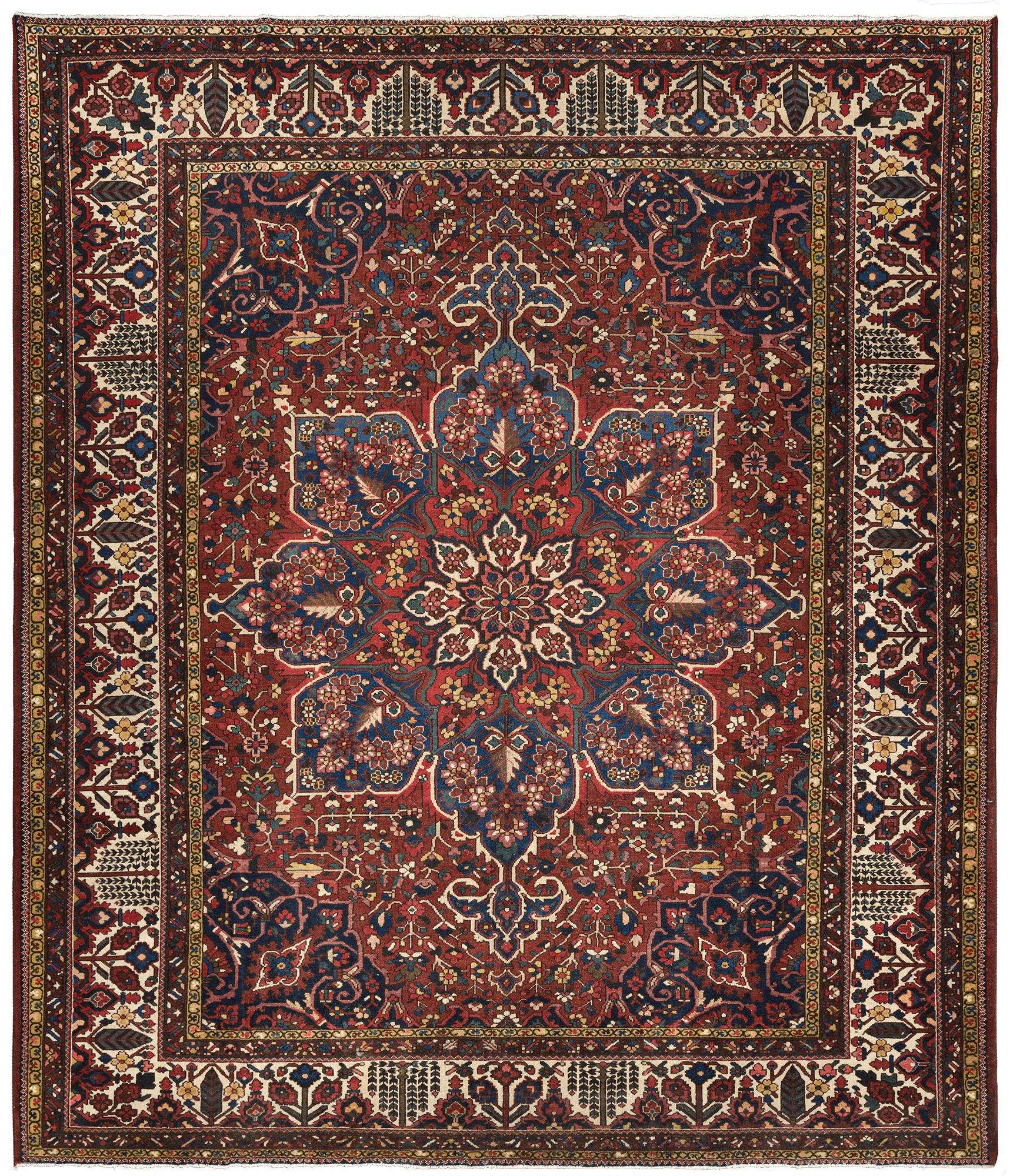 Heritage Bakhtiari Rectangle Red Rug 12x14 Wool-Cotton