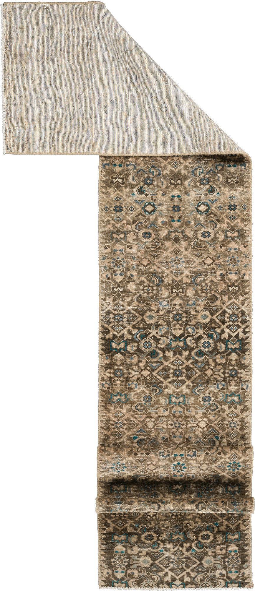 Modern Ardebil Runner Brown Rug 2x10 Wool-Cotton