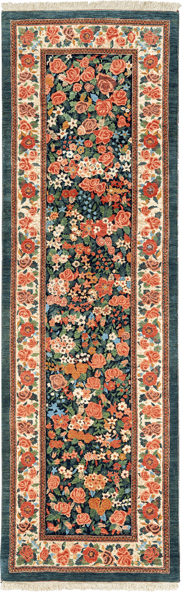 Heritage Bidjar Runner Multicolored Rug 3x10 Wool-Cotton