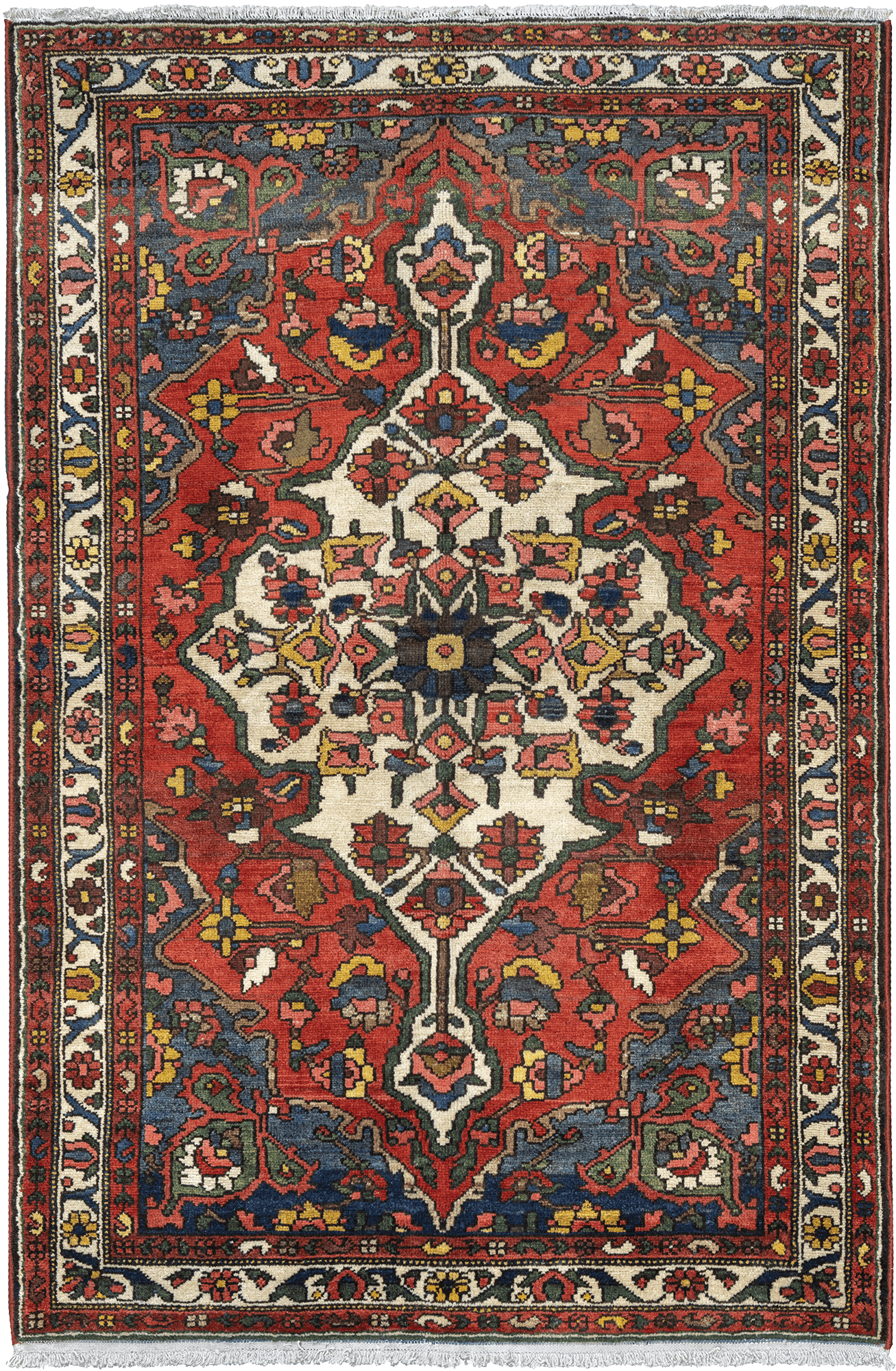 Heritage Bakhtiari Rectangle Red Rug 4x6 Wool-Cotton