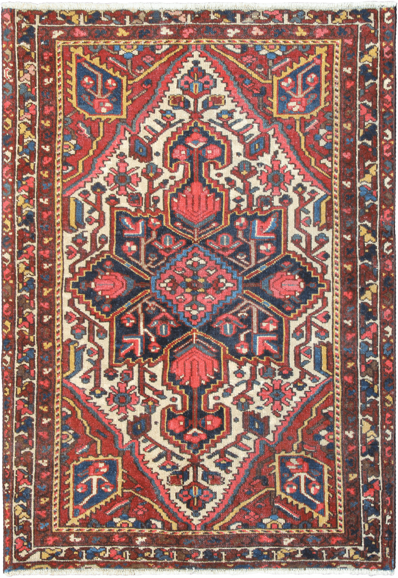 Heritage Bakhtiari Rectangle Multicolored Rug 4x6 Wool-Cotton