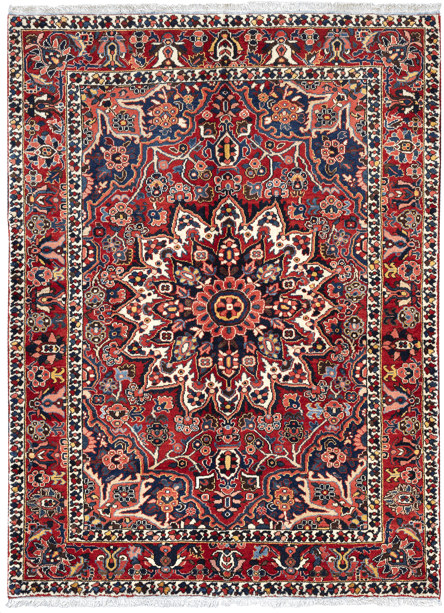 Heritage Bakhtiari Rectangle Red Rug 5x7 Wool-Cotton