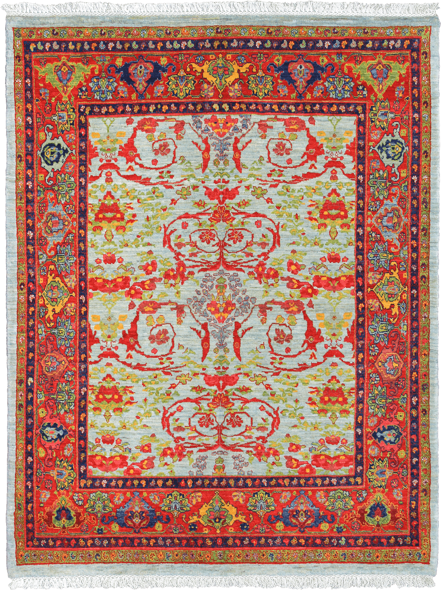 Heritage Bidjar Rectangle Blue Rug 5x7 Wool-Cotton