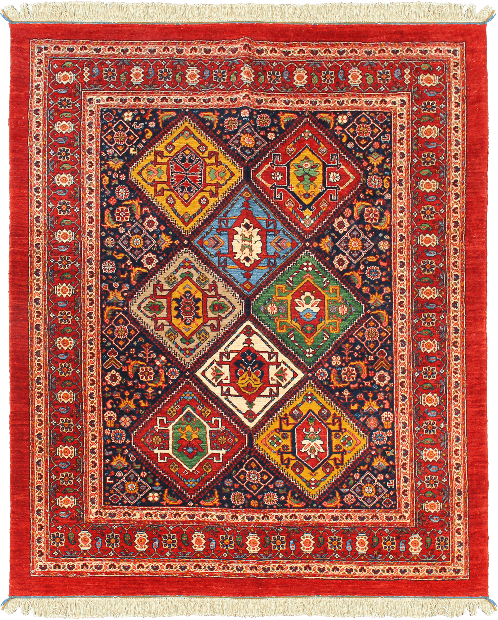 Heritage Qashqai Rectangle Multicolored Rug 6x7 Wool-Cotton