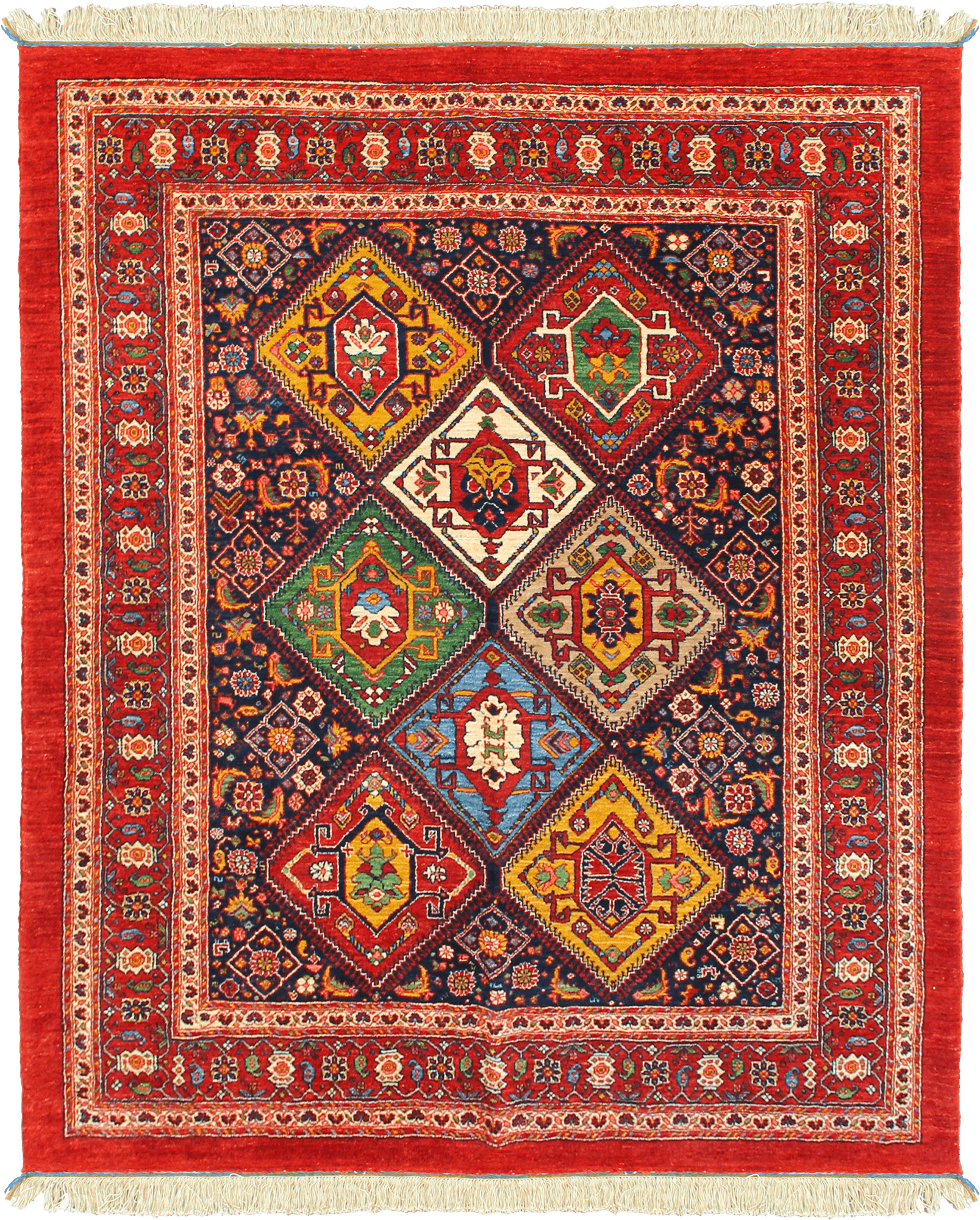 Heritage Qashqai Rectangle Multicolored Rug 6x7 Wool-Cotton