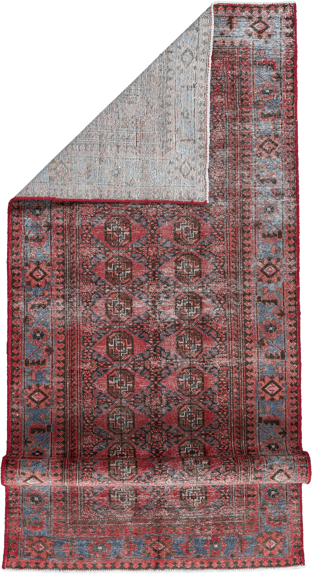 Modern Baluch Rectangle Red Rug 4x9 Wool-Cotton