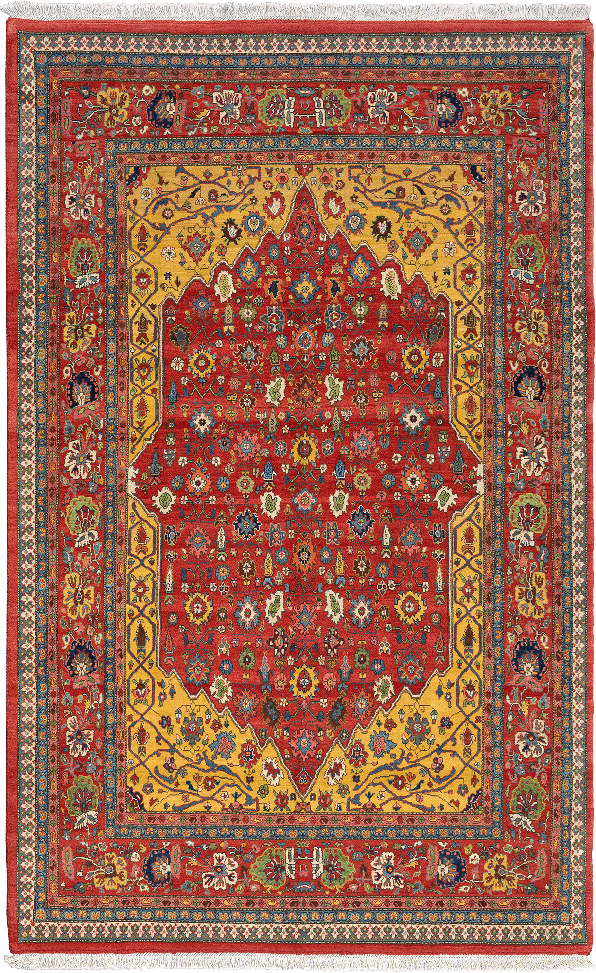 Newly Woven Heritage Bidjar Rectangle Red Rug 6x9 Wool-Cotton