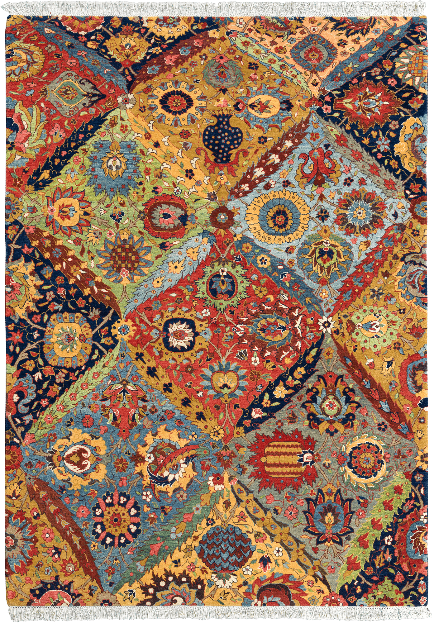 Newly Woven Heritage Tabriz Rectangle Multicolored Rug 6x8 Wool-Cotton
