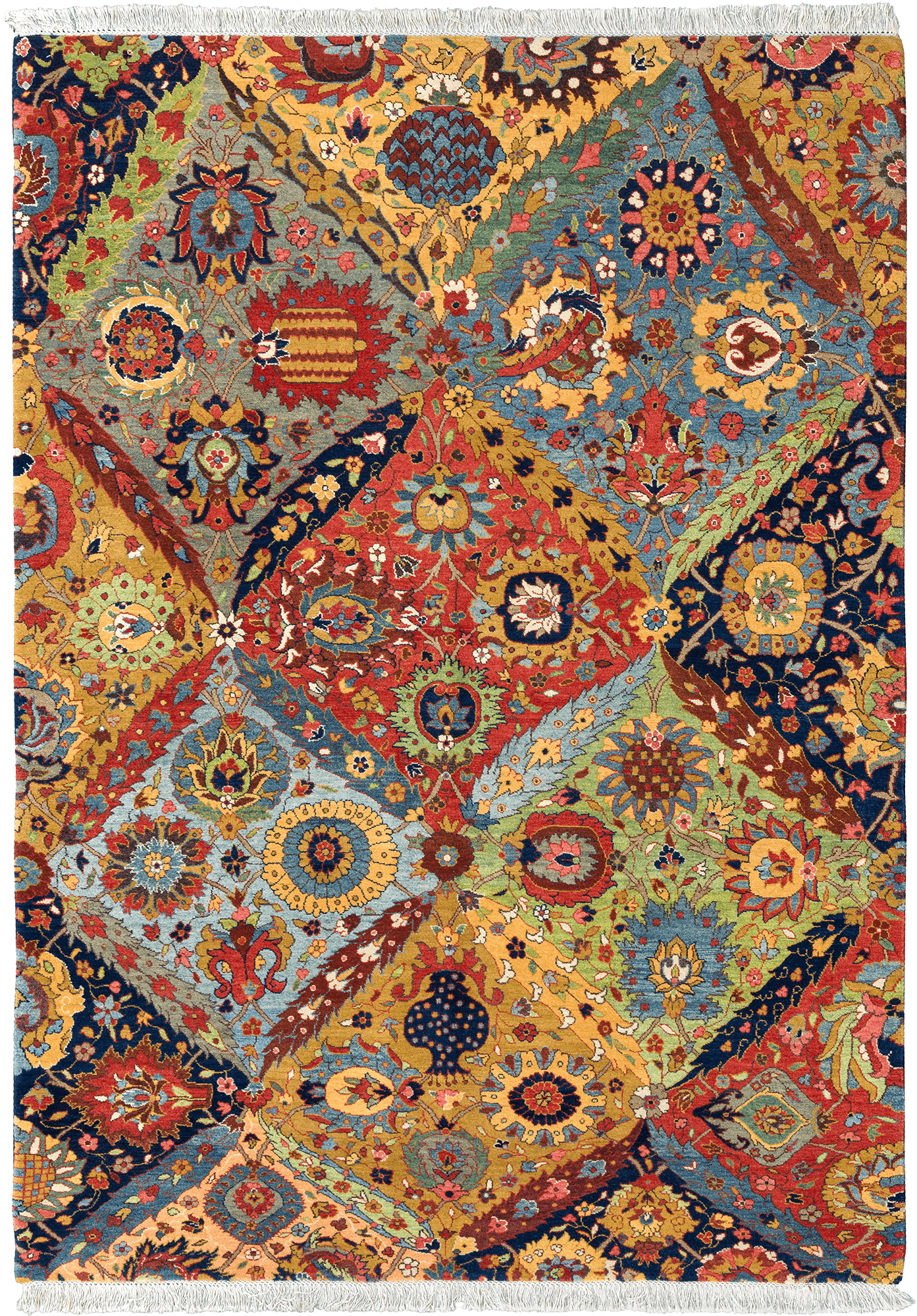 Heritage Tabriz Rectangle Multicolored Rug 6x8 Wool-Cotton