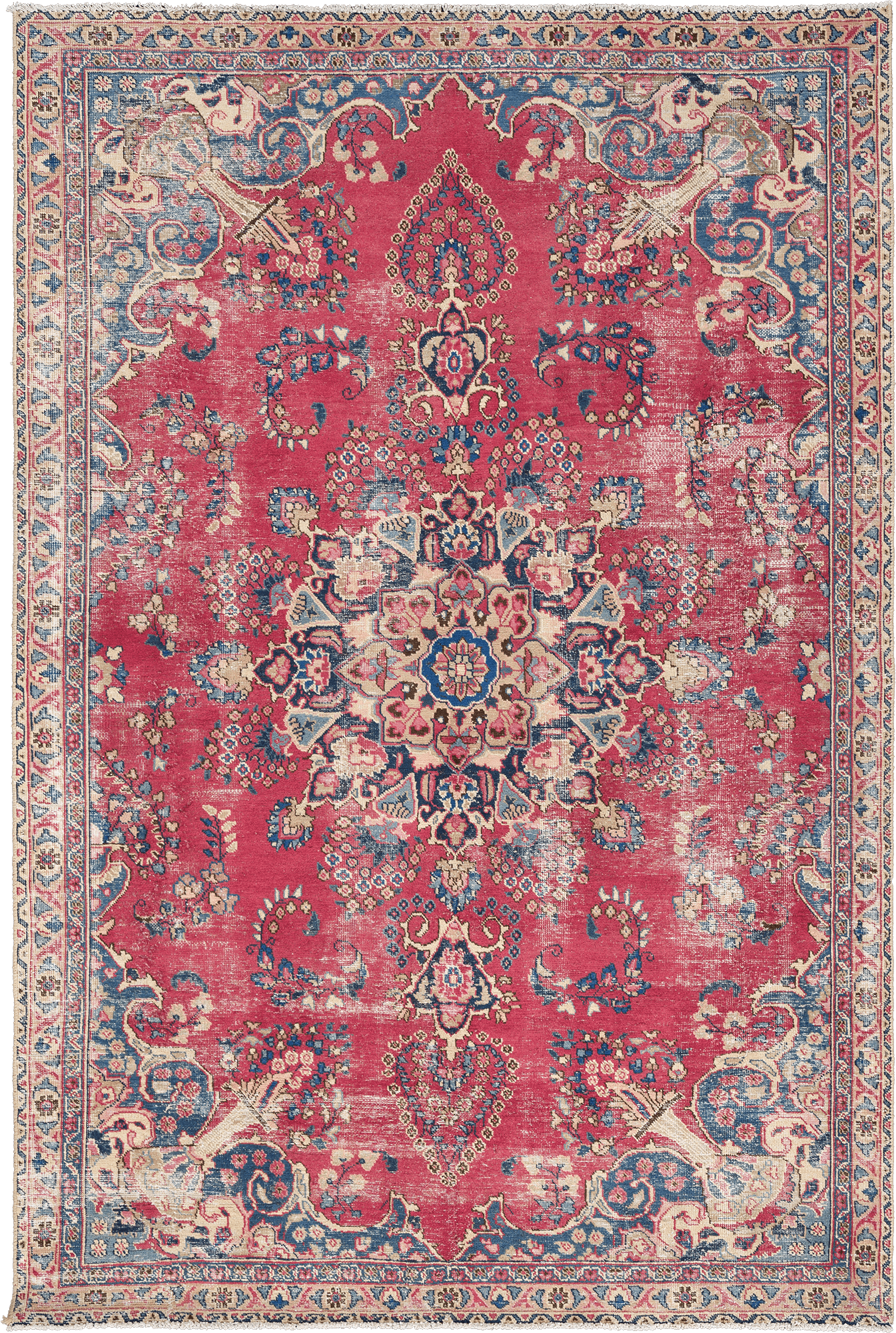 Patina Tabriz Rectangle Red Rug 6x9 Wool-Cotton