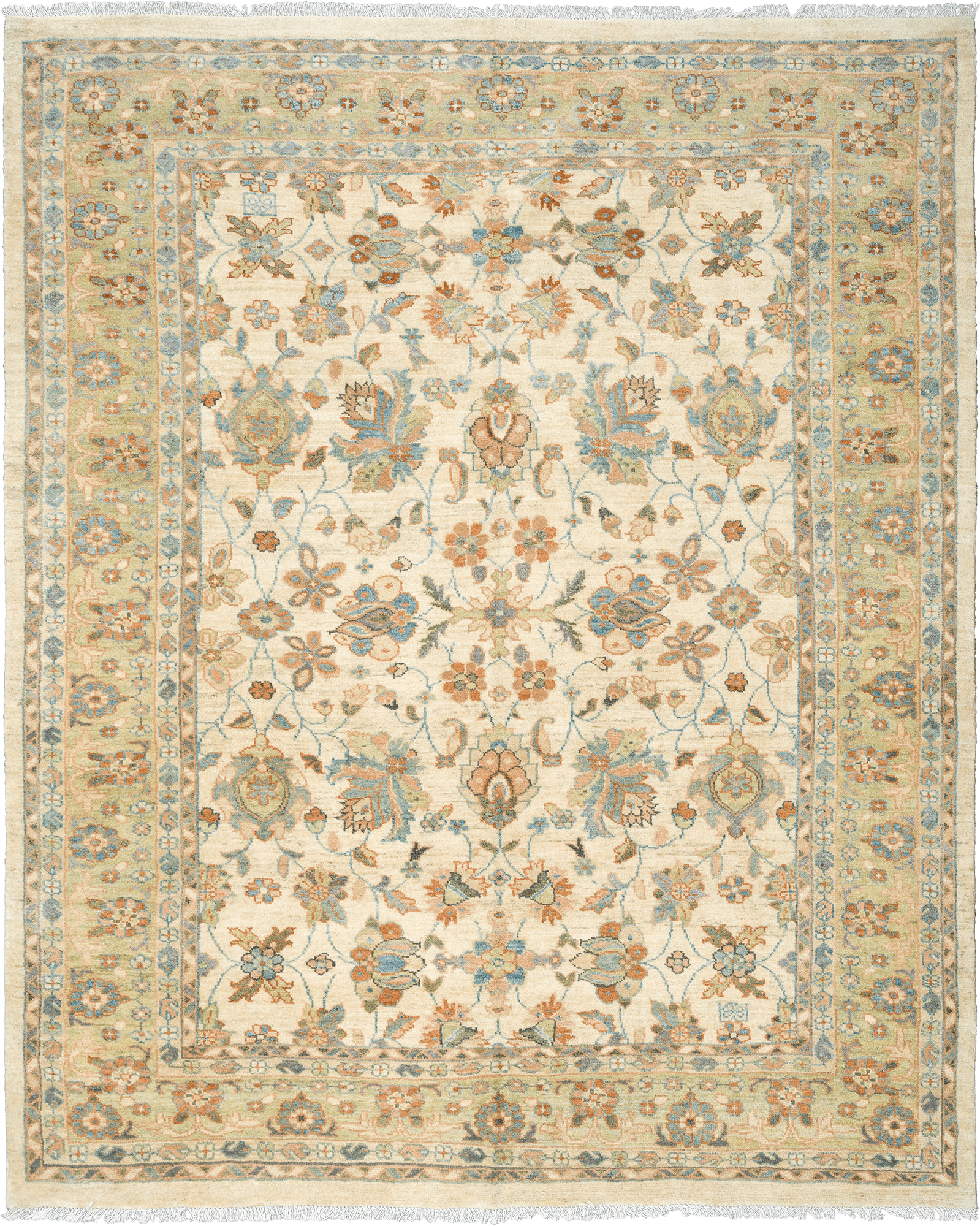 Heritage Sultanabad Rectangle Beige Rug 7x9 Wool-Cotton