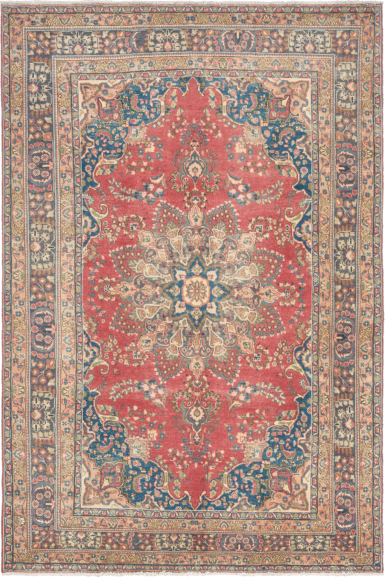 Patina Tabriz Rectangle Red Rug 6x10 Wool-Cotton