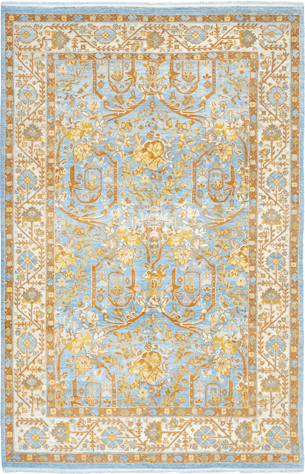 Heritage Sultanabad Rectangle Blue Rug 7x10 Wool-Cotton