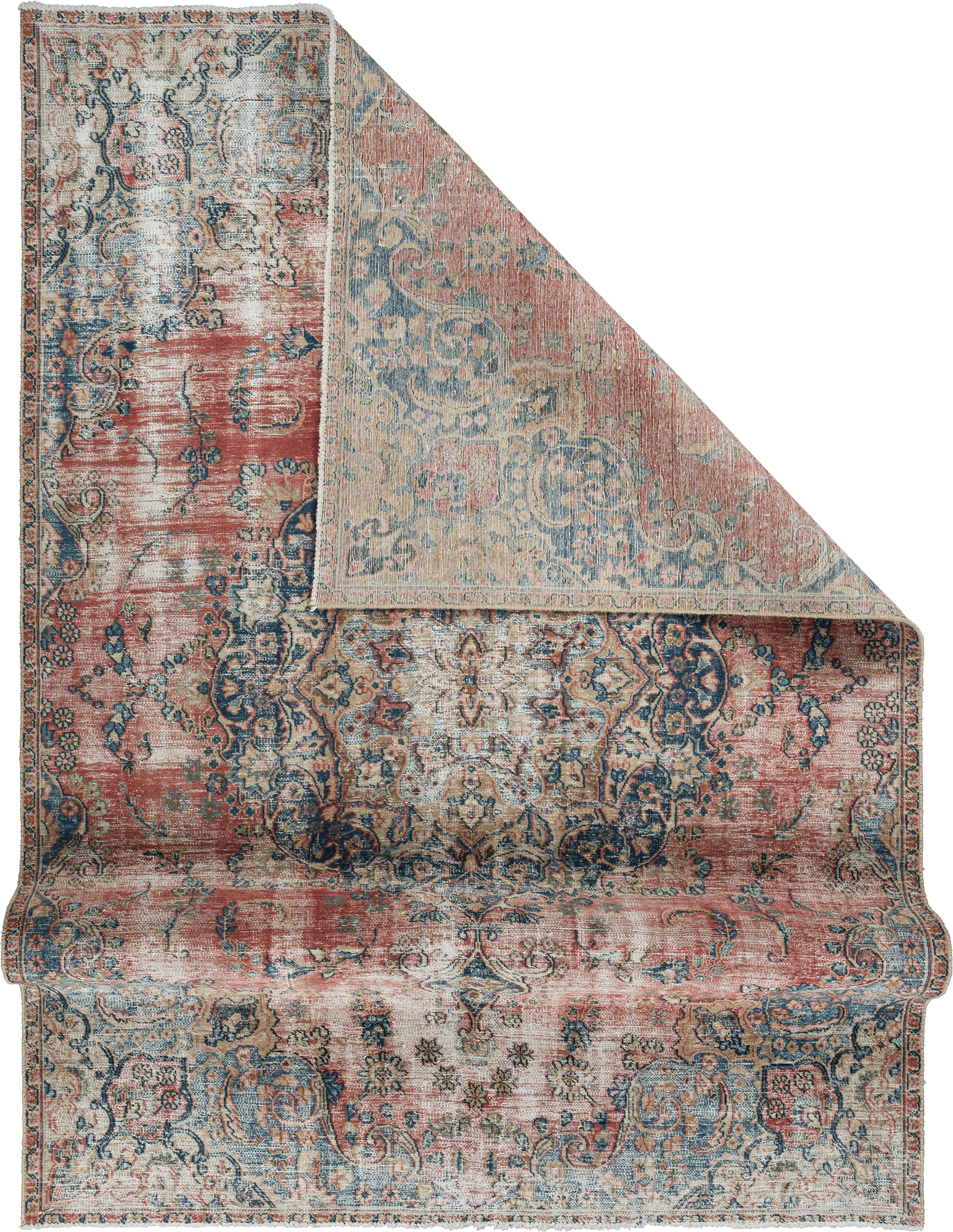 Modern Tabriz Rectangle Red Rug 7x10 Wool-Cotton