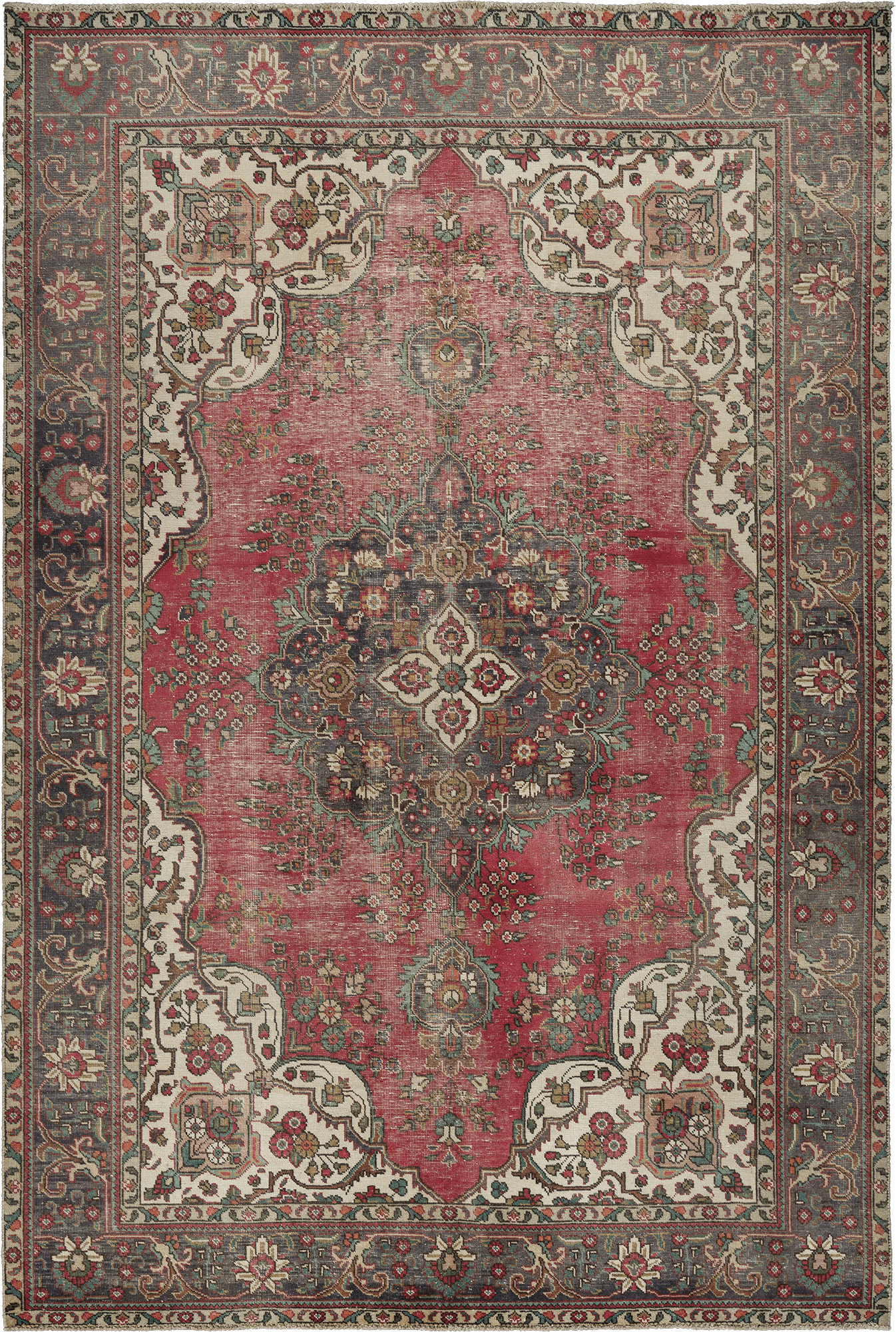 Patina Tabriz Rectangle Red Rug 7x10 Wool-Cotton