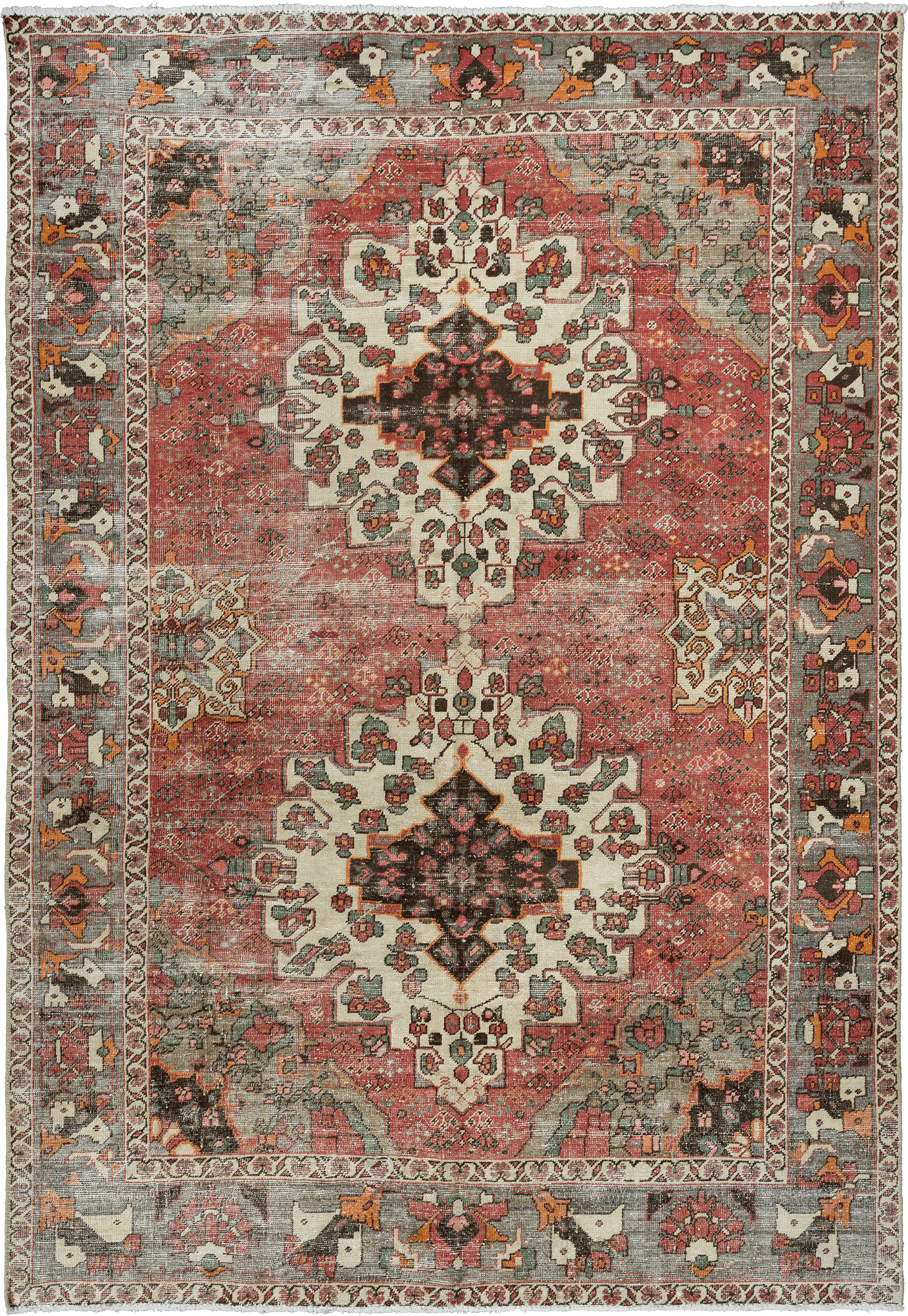 Patina Bakhtiari Rectangle Red Rug 7x10 Wool-Cotton