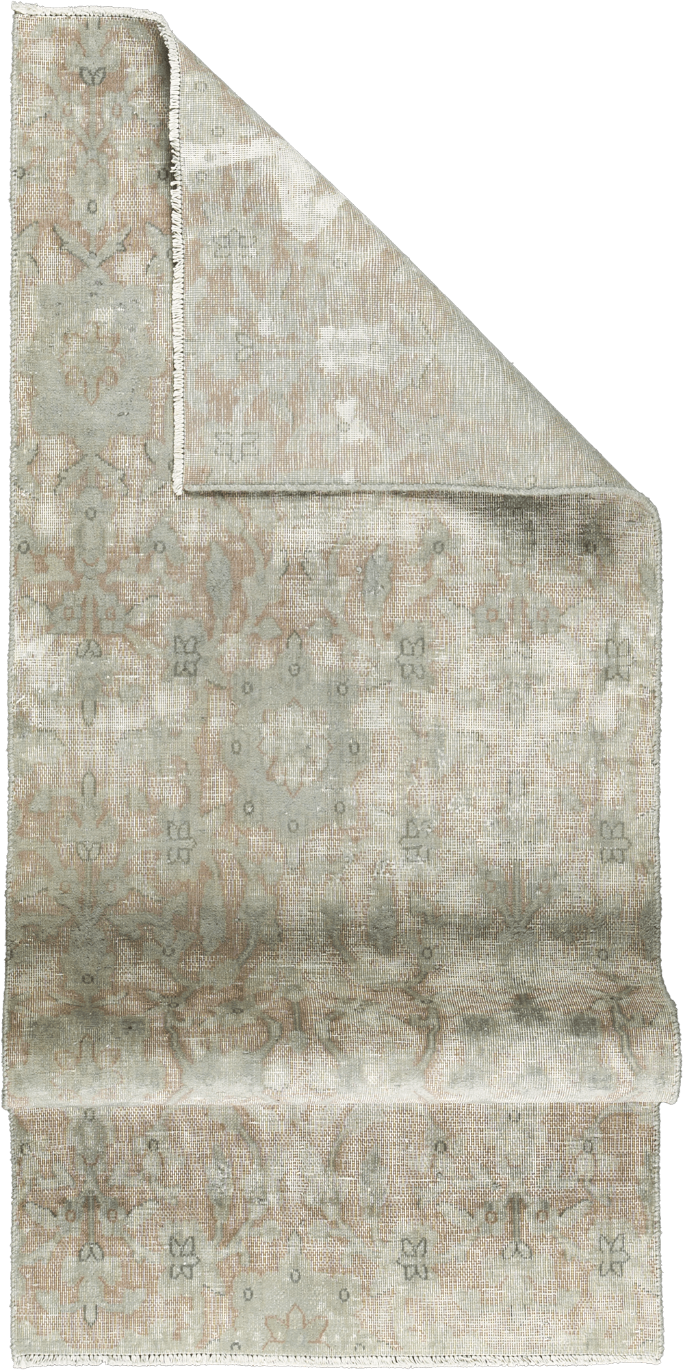 Colorful Vintage Kerman Runner Grey Rug 2x6 Wool-Cotton