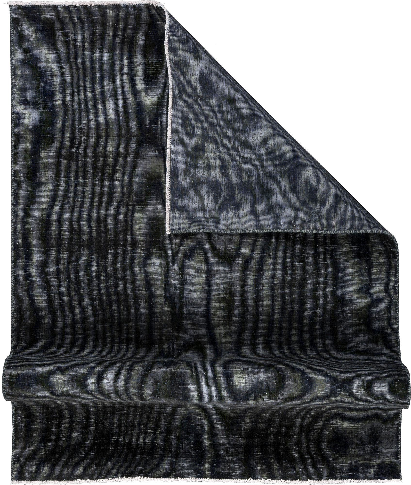 Colorful Vintage Tabriz Rectangle Black Rug 4x6 Wool-Cotton