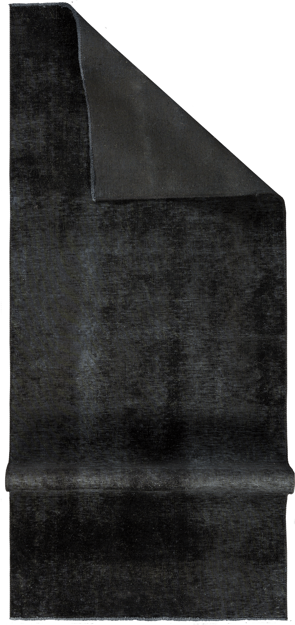 Colorful Vintage Tabriz Runner Black Rug 3x8 Wool-Cotton