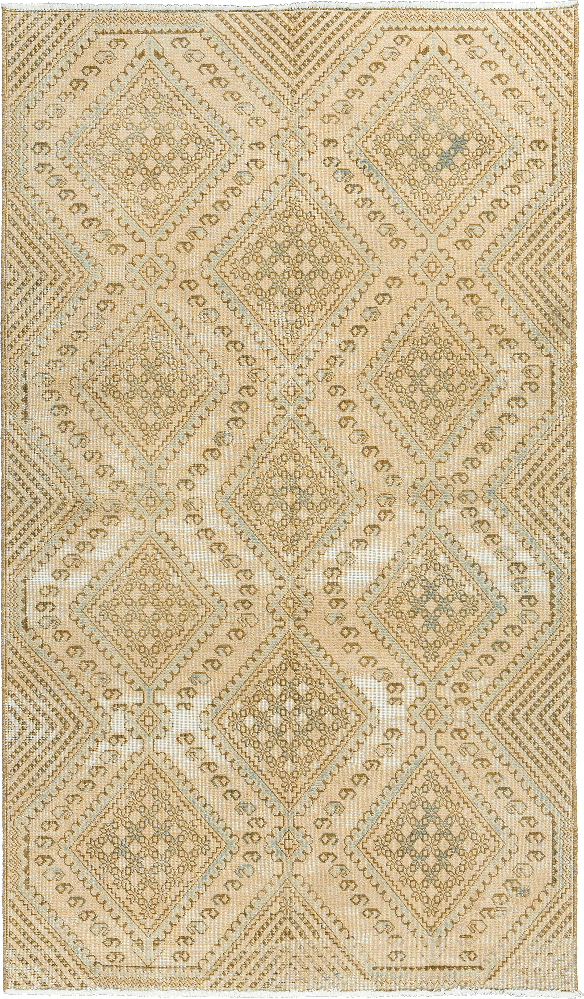 Modern Tabriz Rectangle Beige Rug 5x8 Wool-Cotton