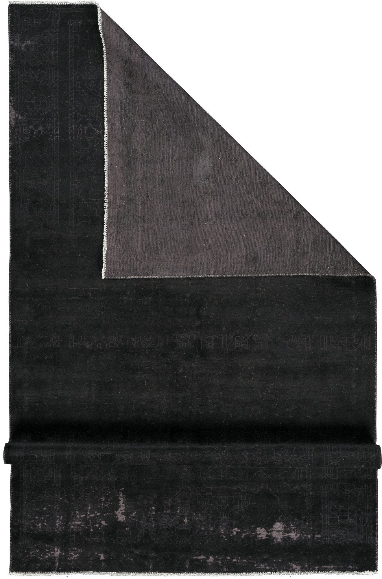 Colorful Vintage Tabriz Rectangle Black Rug 5x9 Wool-Cotton