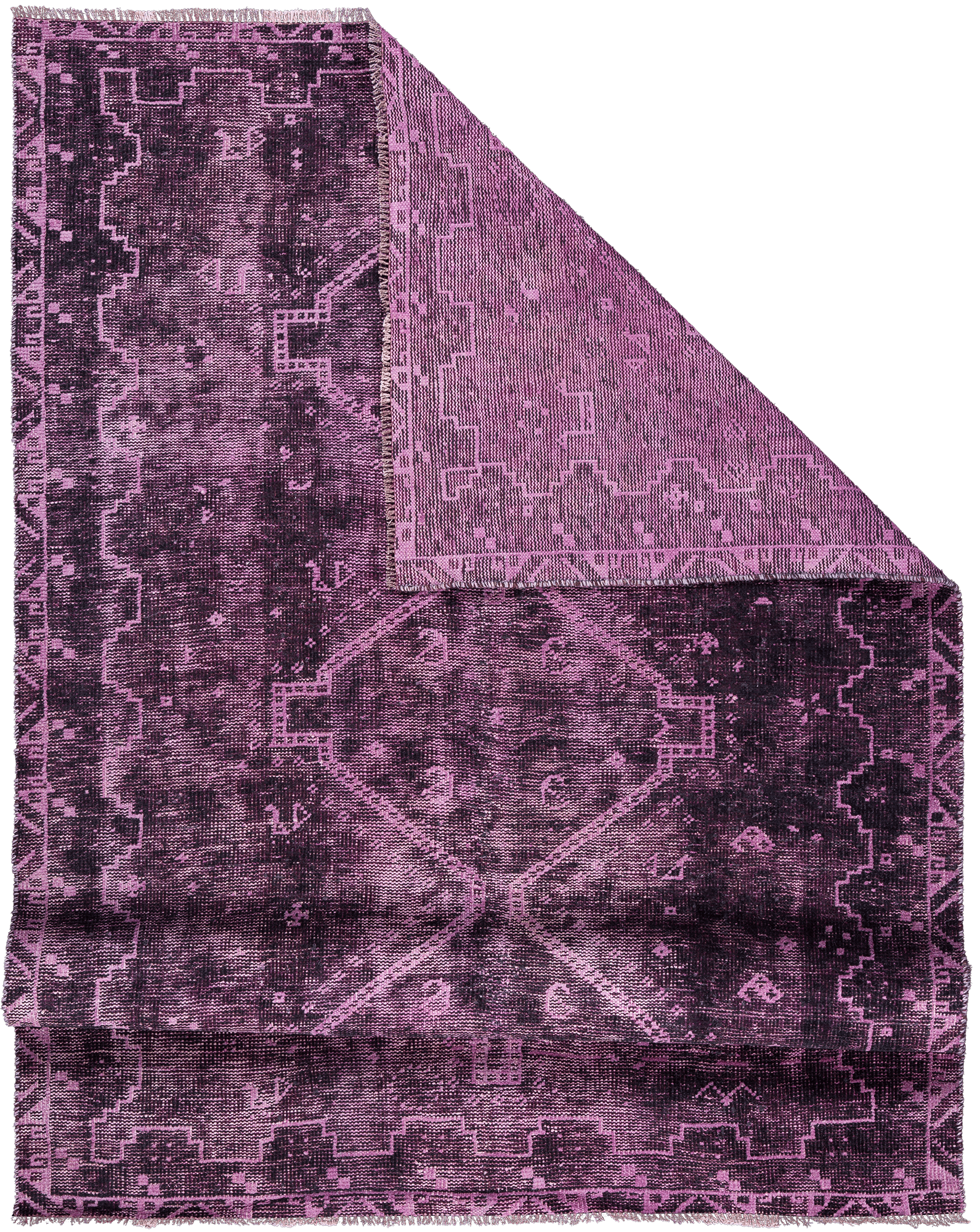 Colorful Vintage Qashqai Rectangle Purple Rug 6x9 Wool
