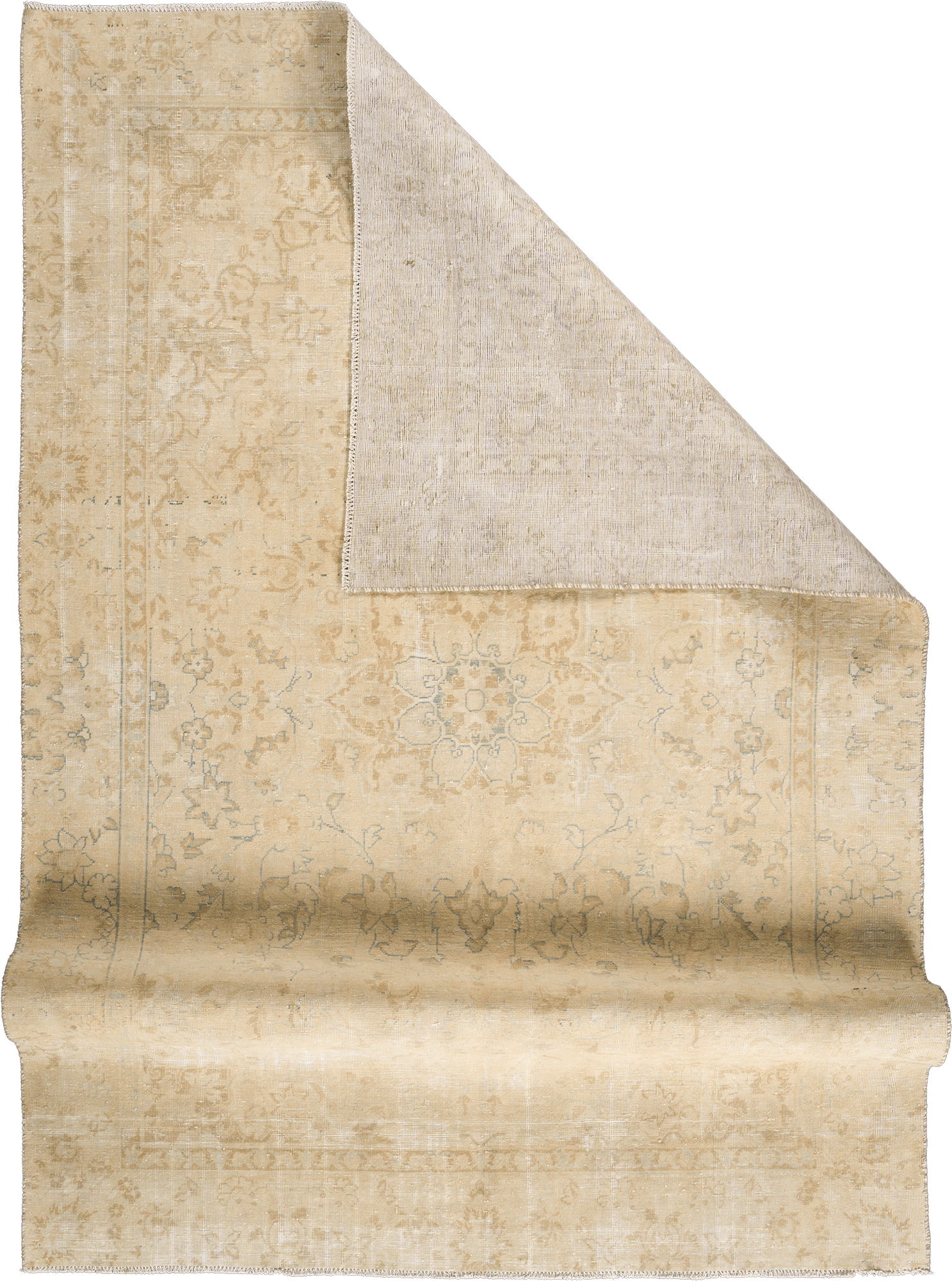 Modern Tabriz Rectangle Beige Rug 6x9 Wool-Cotton