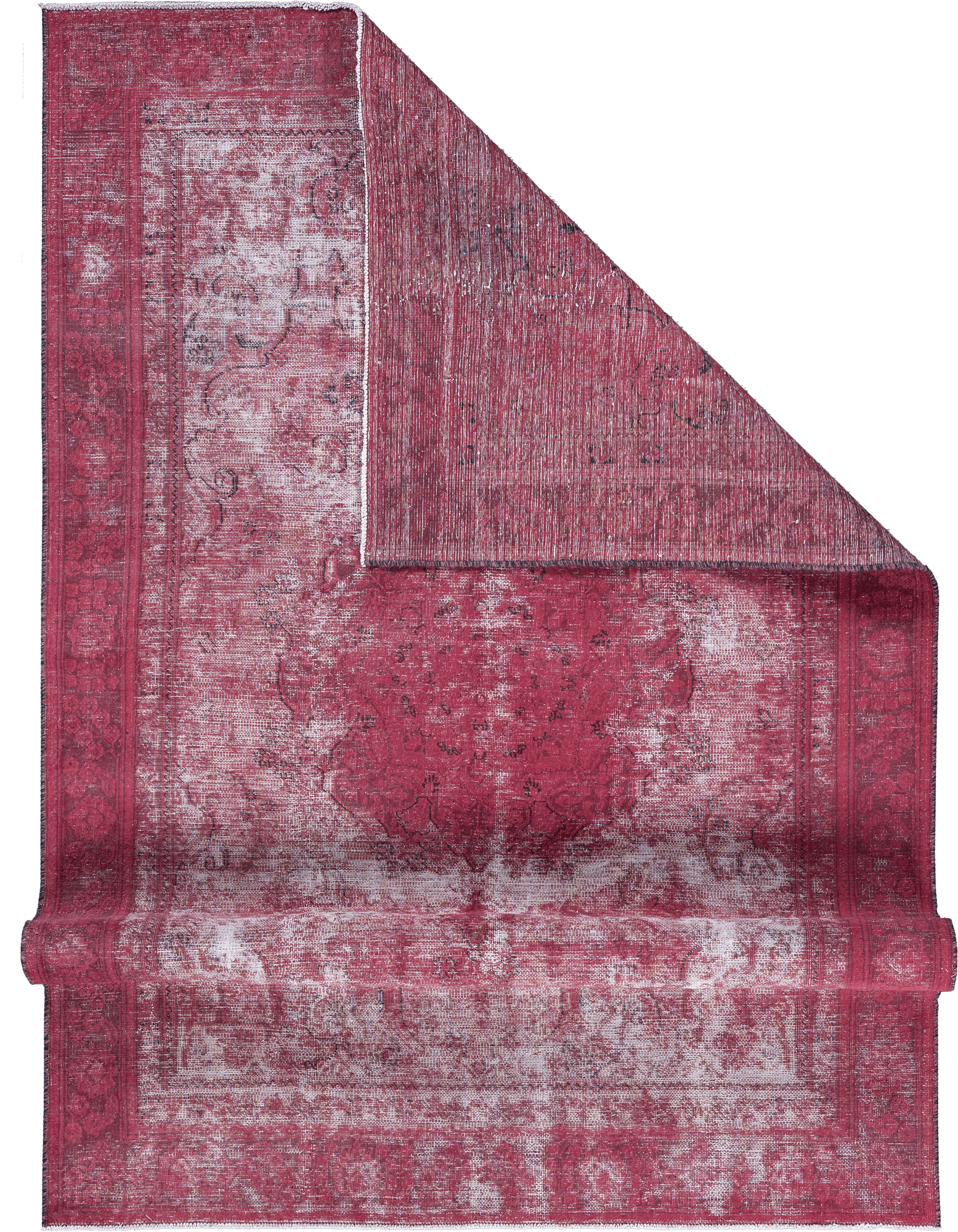 Colorful Vintage Sabzevar Rectangle Red Rug 6x9 Wool-Cotton
