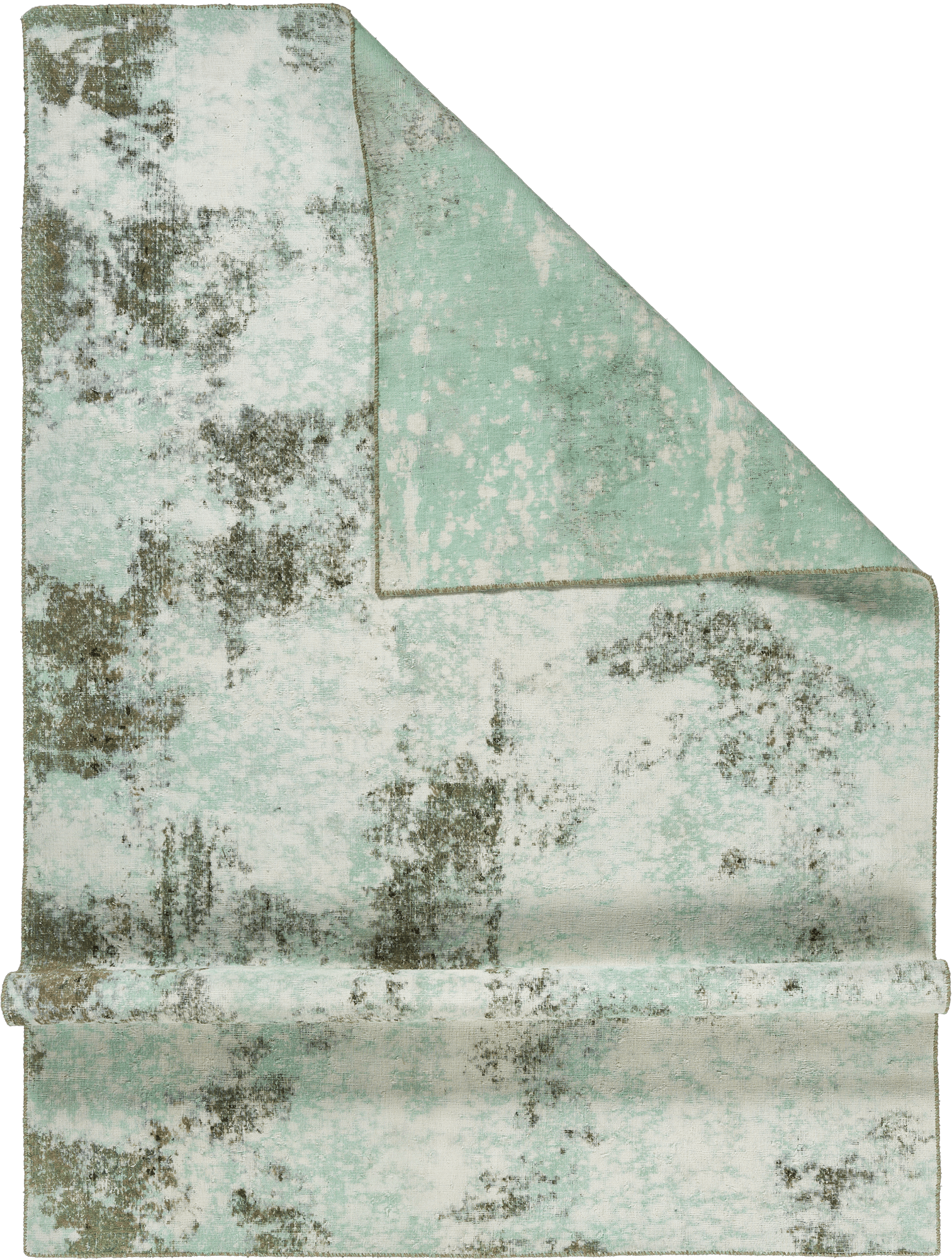 Colorful Vintage Tabriz Rectangle Turquoise Rug 6x9 Wool-Cotton