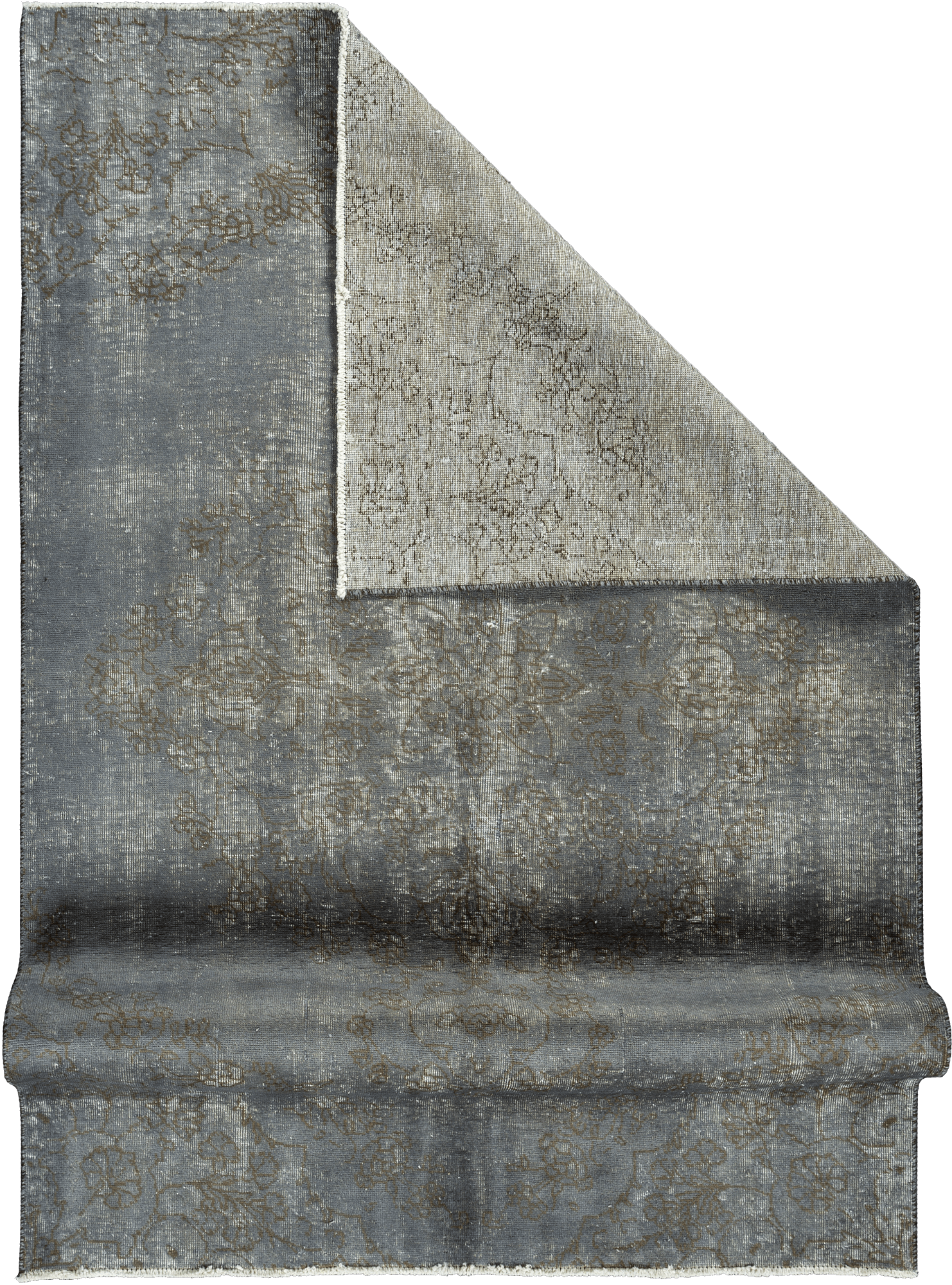 Colorful Vintage Tabriz Rectangle Grey Rug 6x9 Wool-Cotton