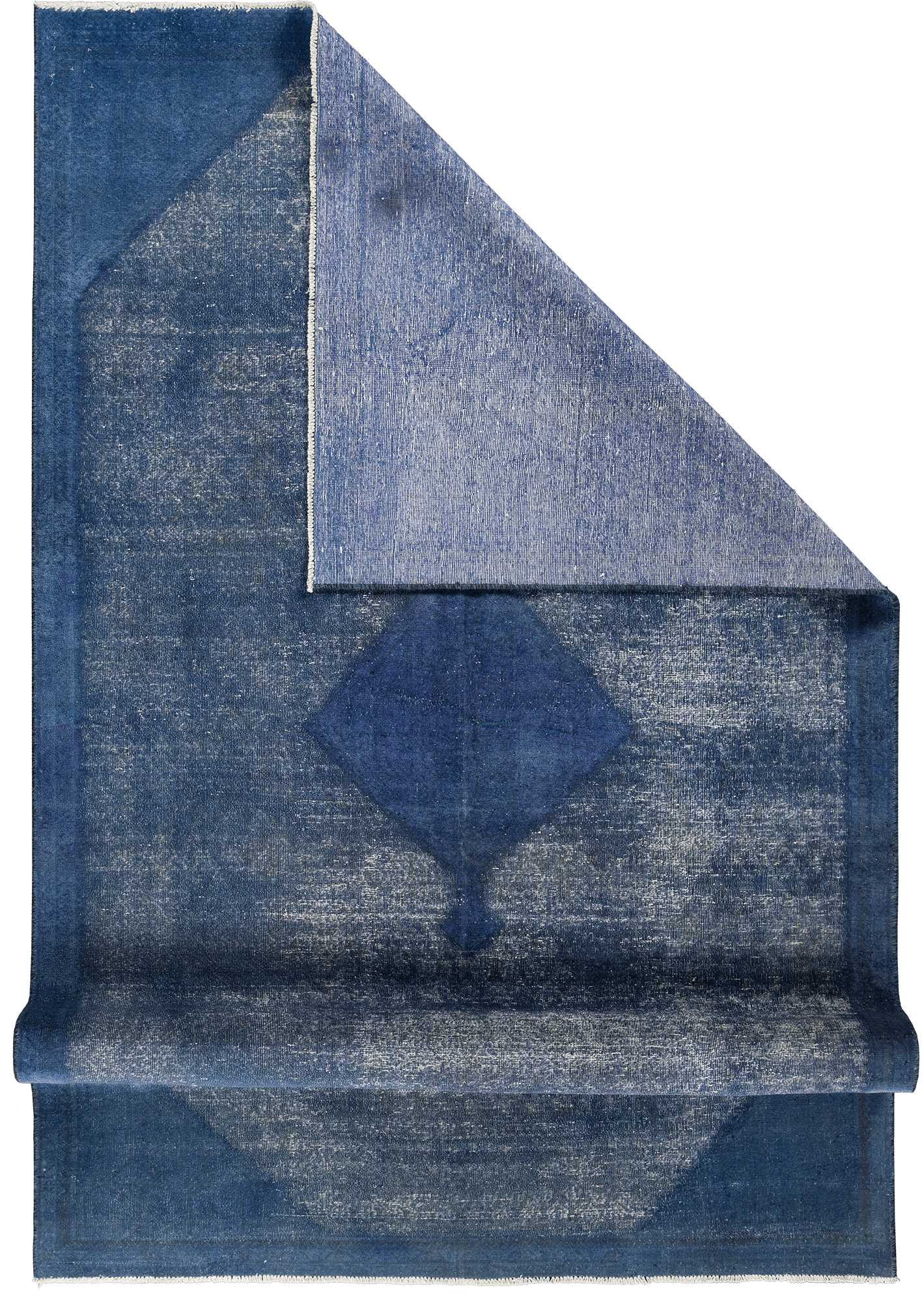 Colorful Vintage Tabriz Rectangle Blue Rug 6x10 Wool-Cotton