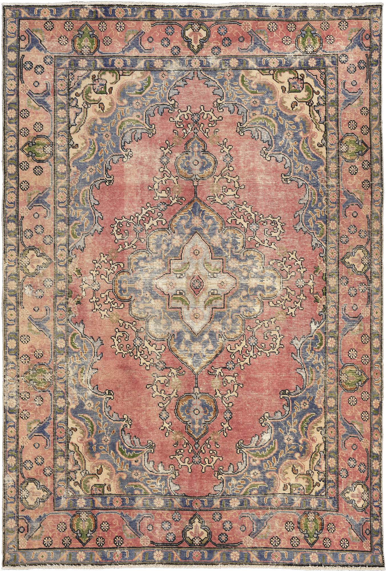 Patina Tabriz Rectangle Pink Rug 6x9 Wool-Cotton