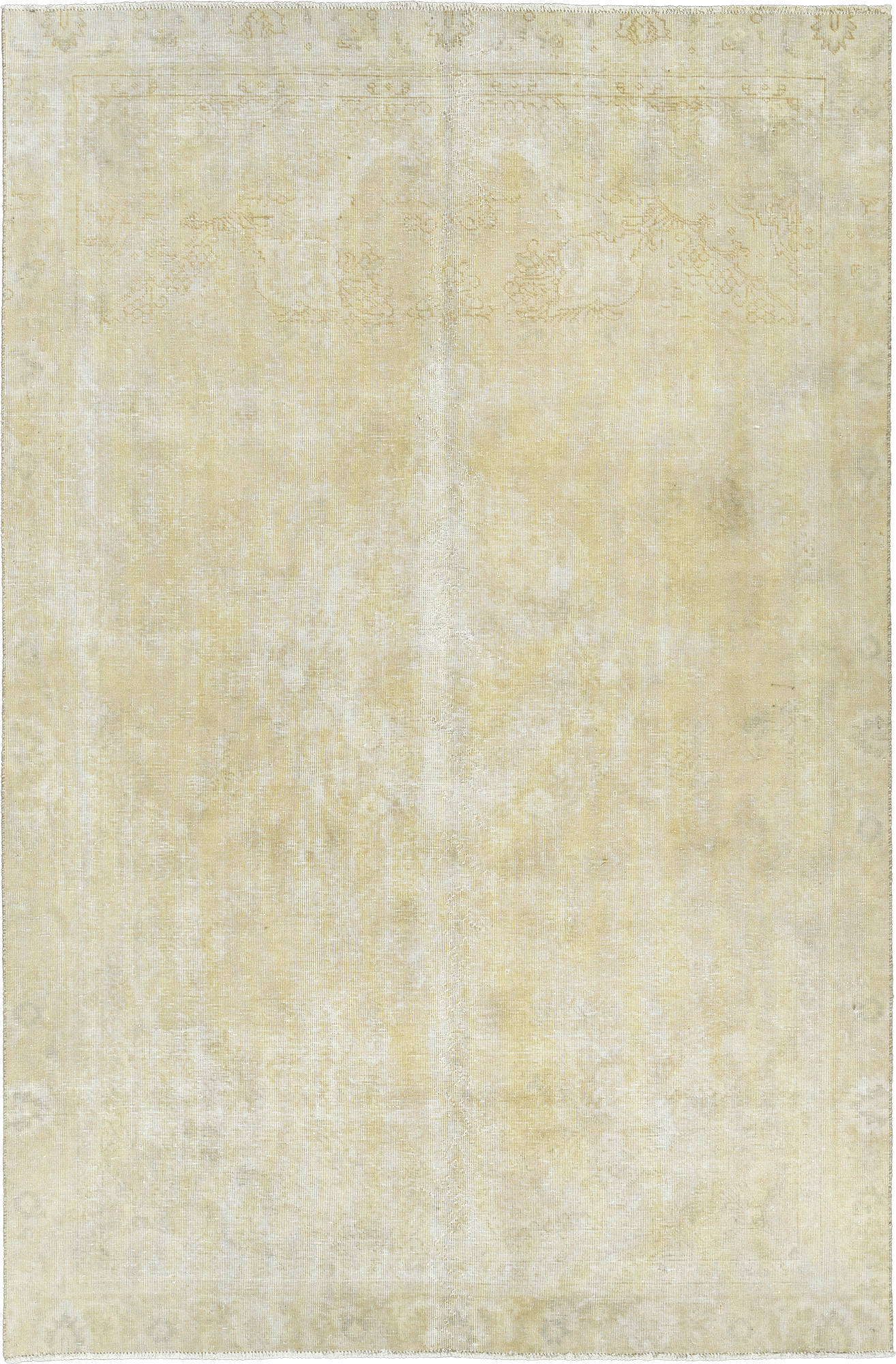 Modern Tabriz Rectangle Beige Rug 6x10 Wool-Cotton